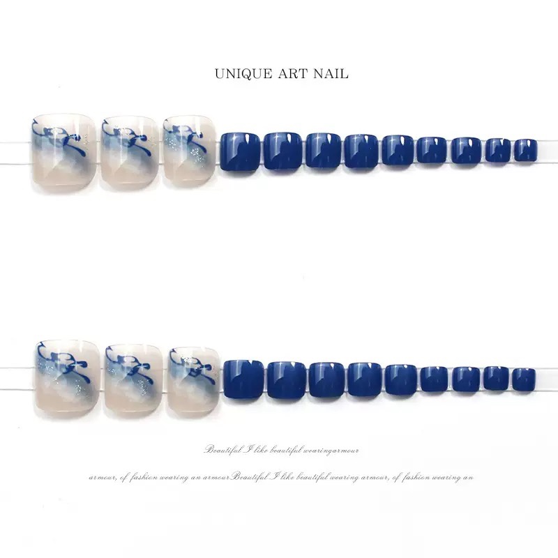 Ocean Heart Toe nails