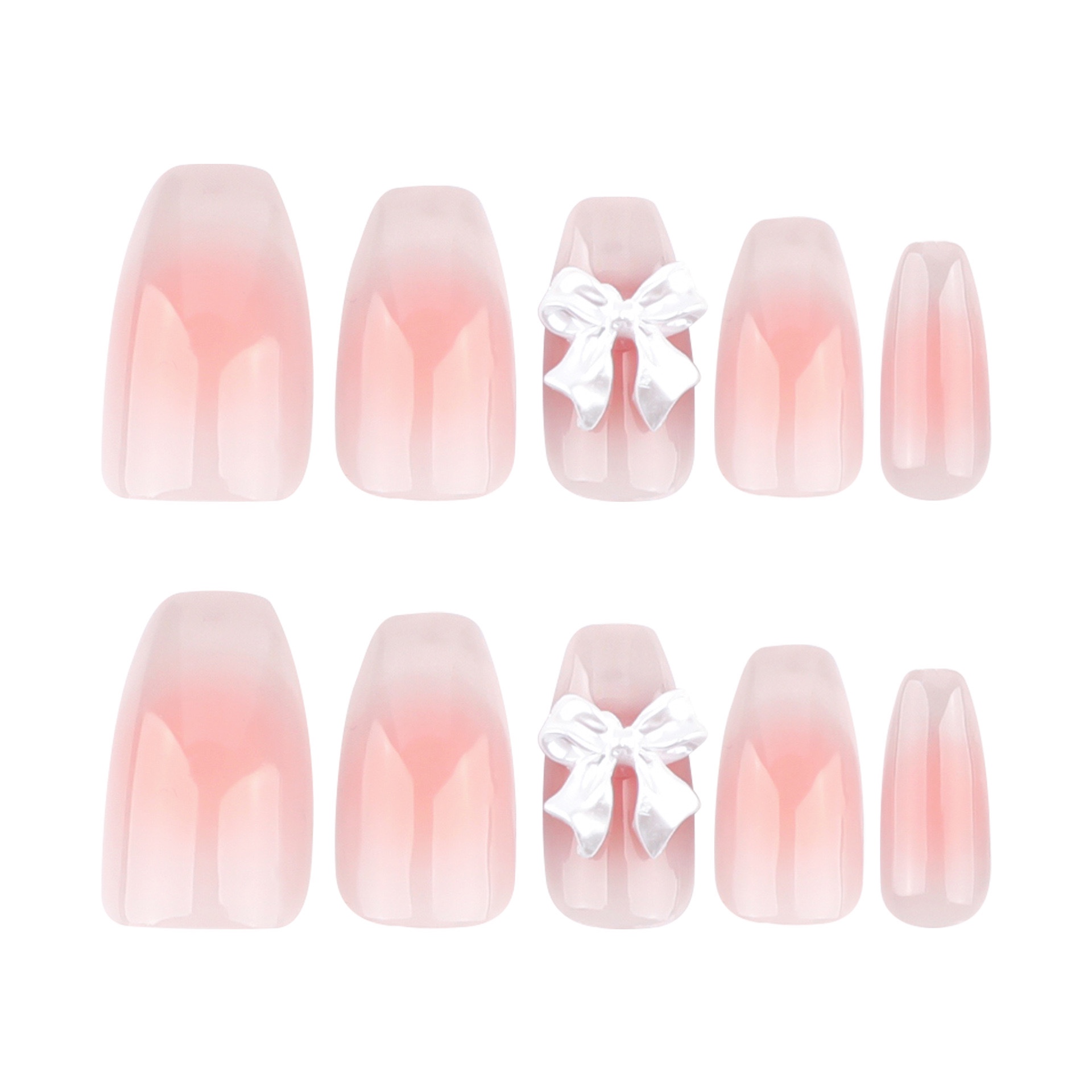 Blushes Bow Medium Nails