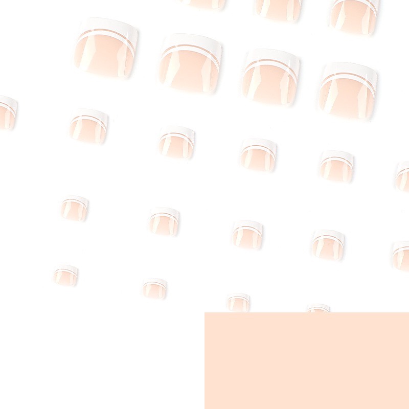 French Tips Line Toe Nails