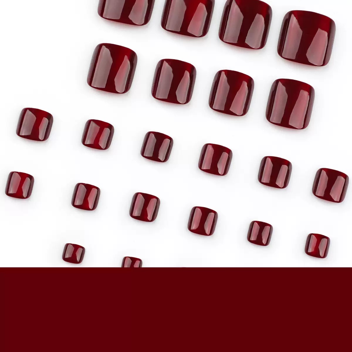 Wine Cat Eyes Toe Nails