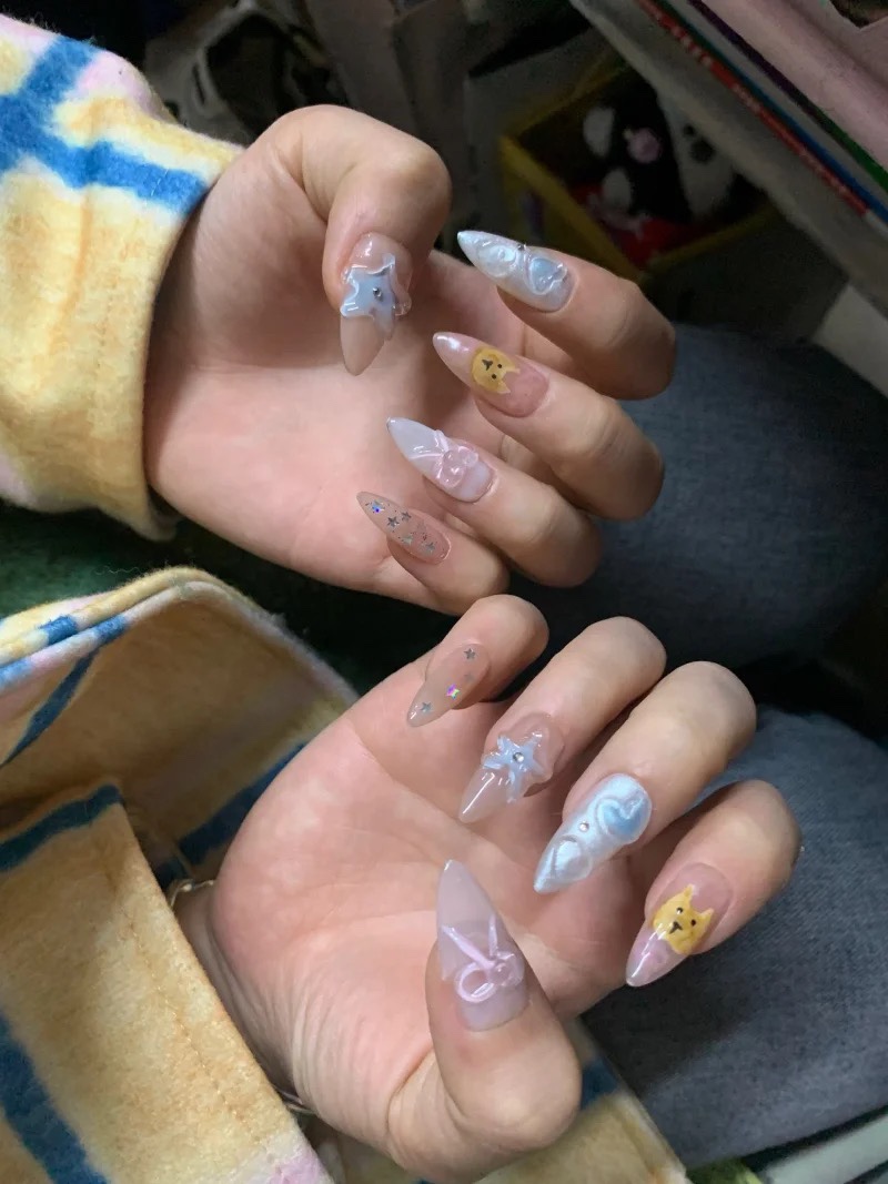 3D Cutest ballet Handmade Nails