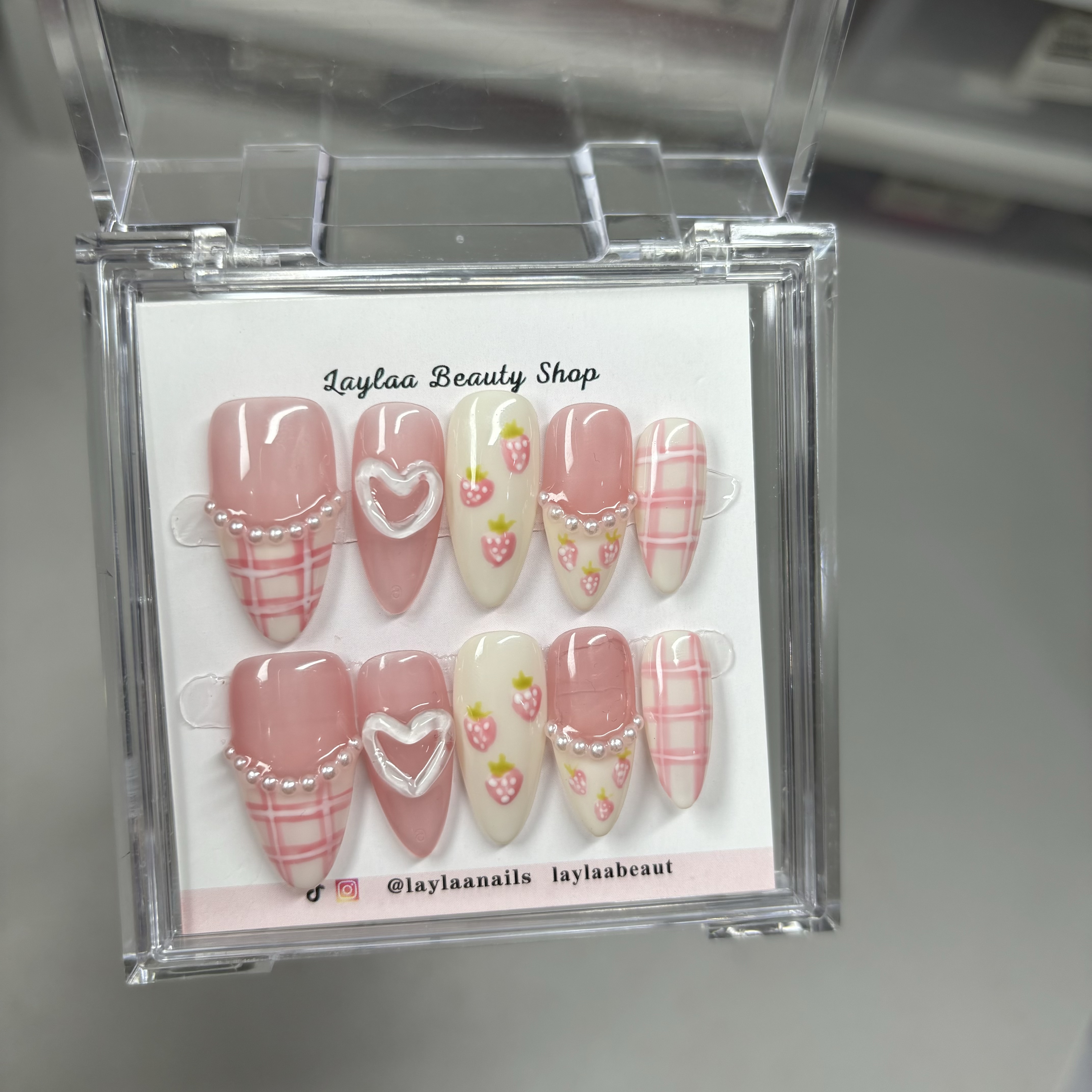 Strawberry milkshake Handmade Nails