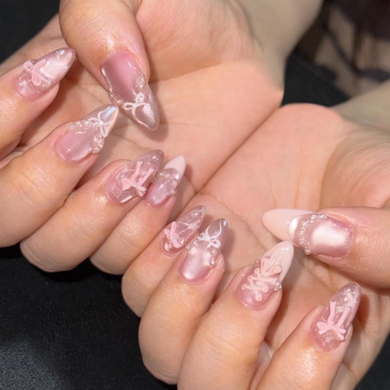 Elegant Ballet Shoes Tips Medium Nails