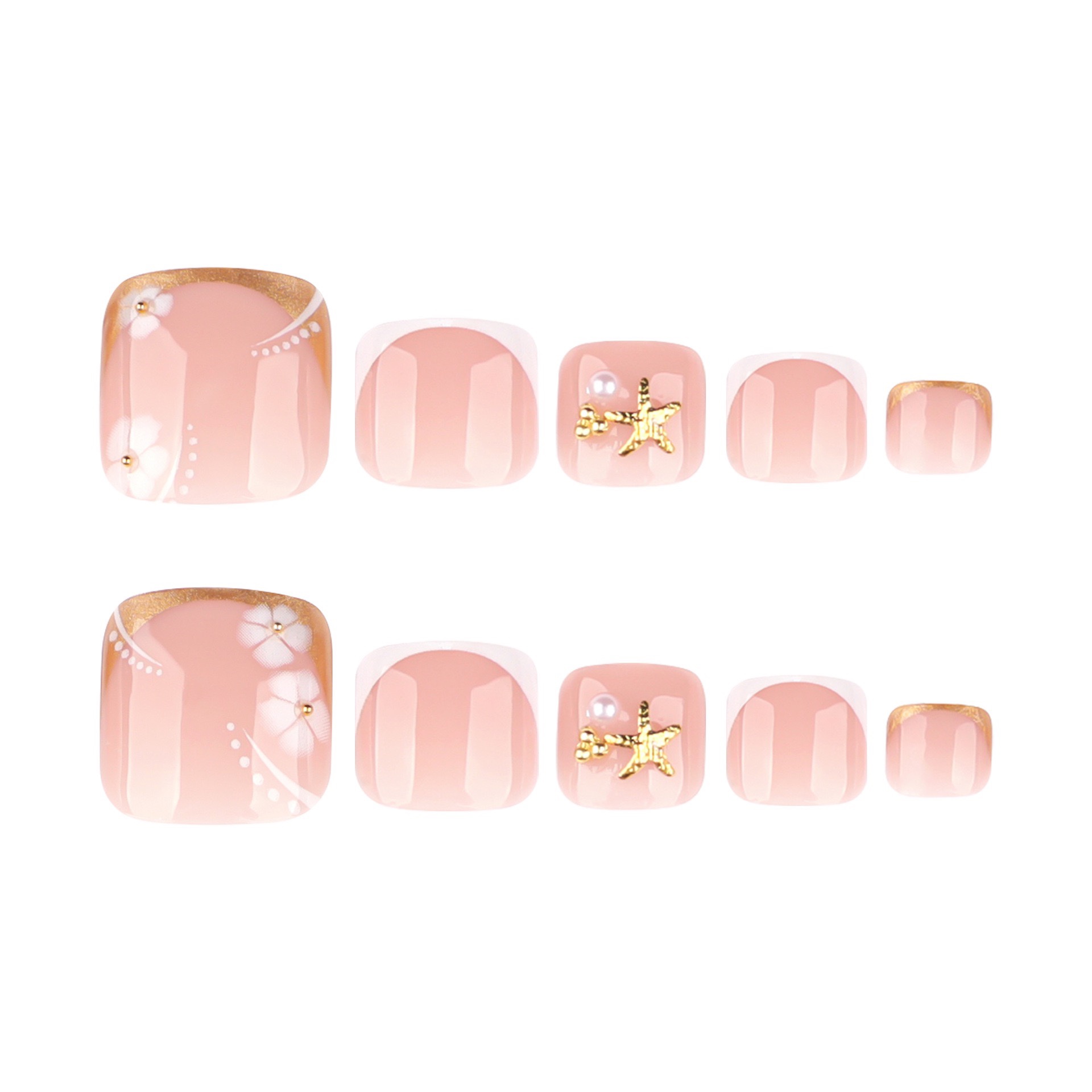 3D Gold Star Toe Nails