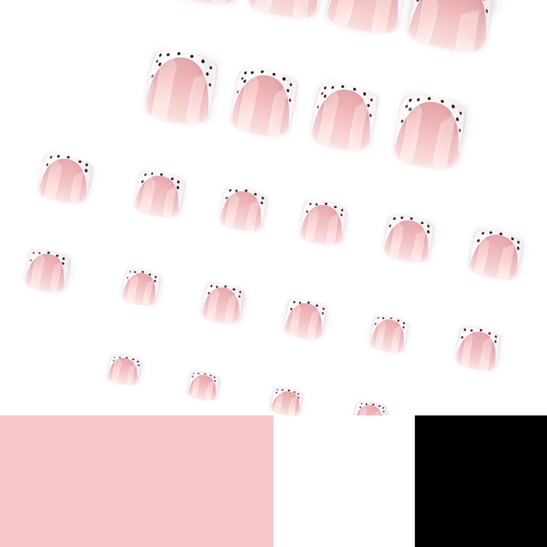 Polka dots French Tips Toe Nails