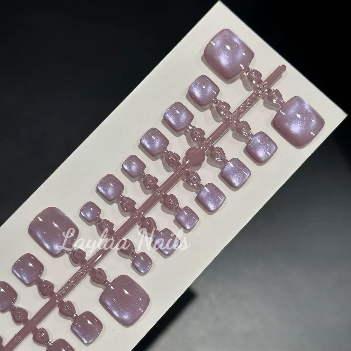 Lavender Cat Eyes Toenails 42pcs