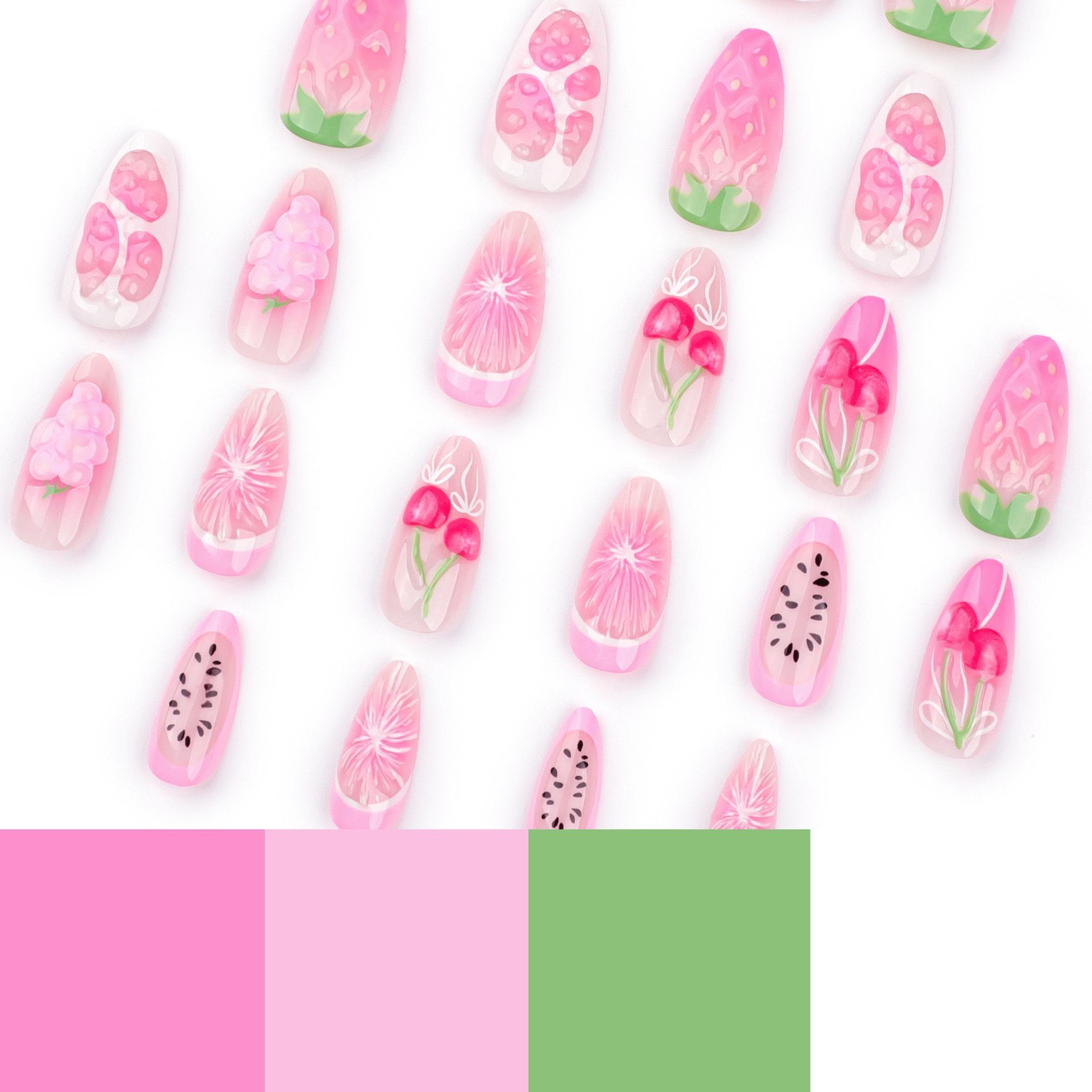 3D Fruits Medium Nails