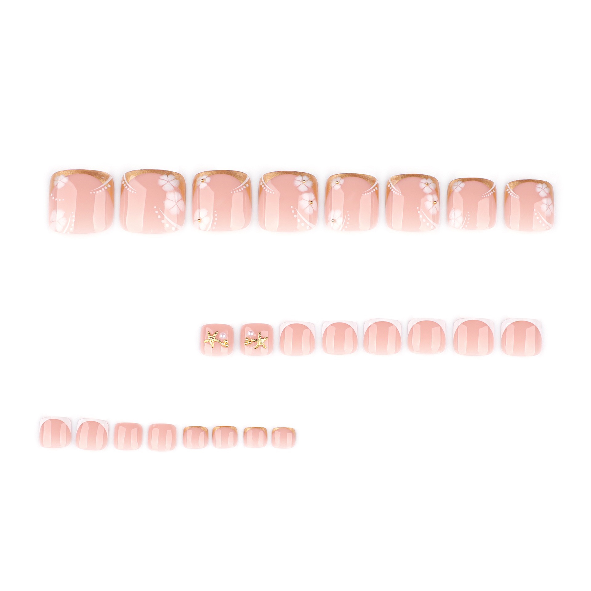 3D Gold Star Toe Nails