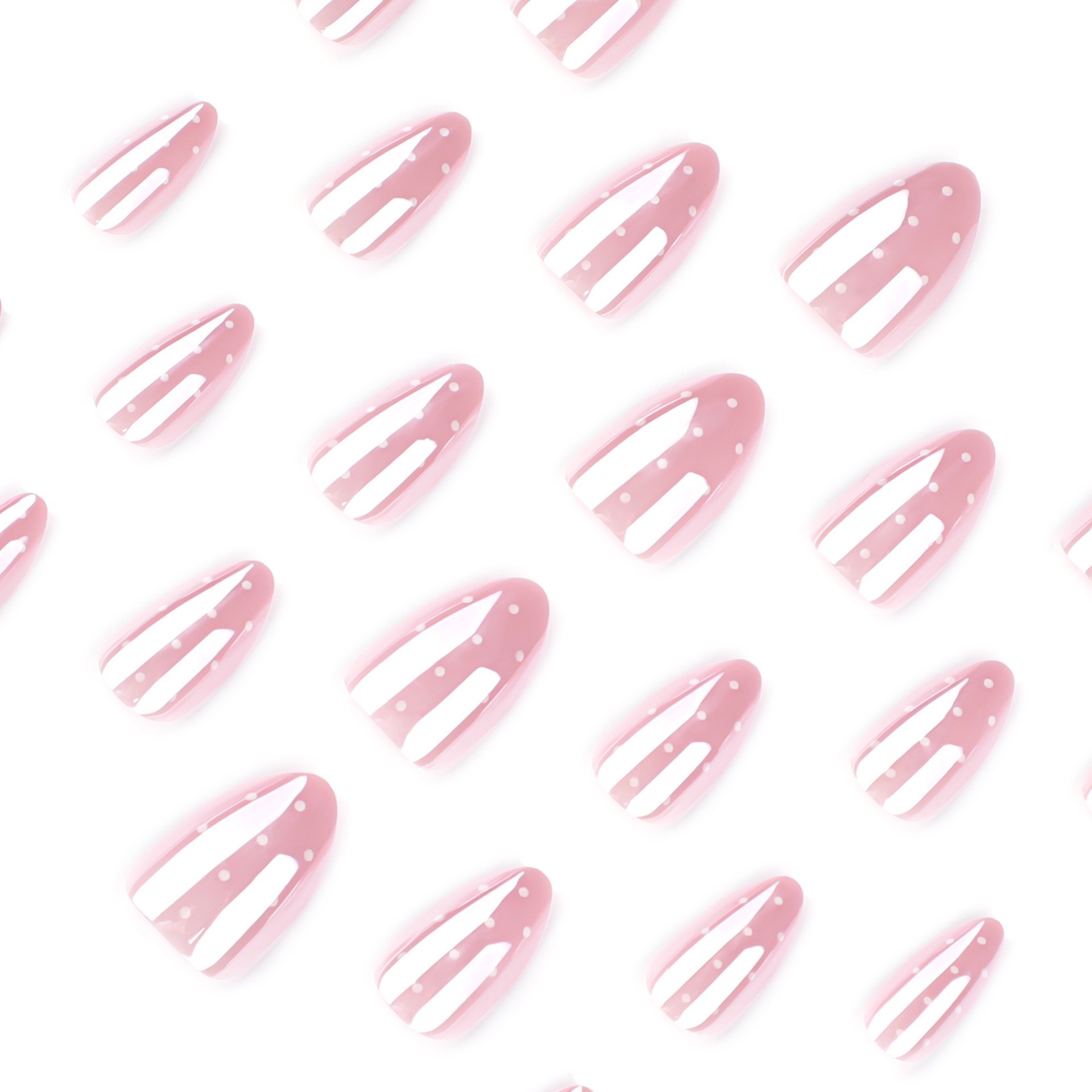 Aurora Pink Polka Dots Short Nails