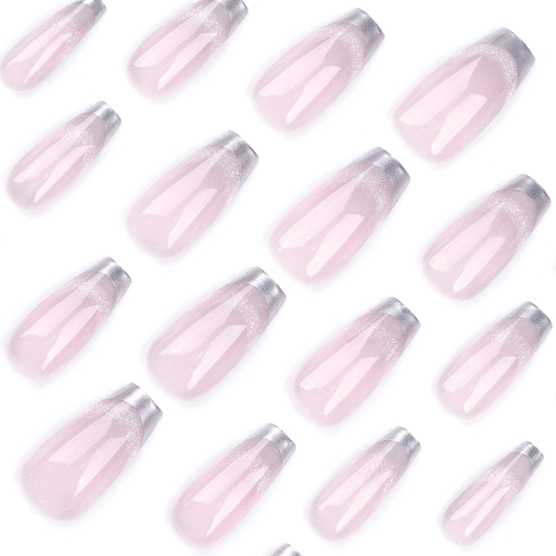 Sliver French Medium Nails