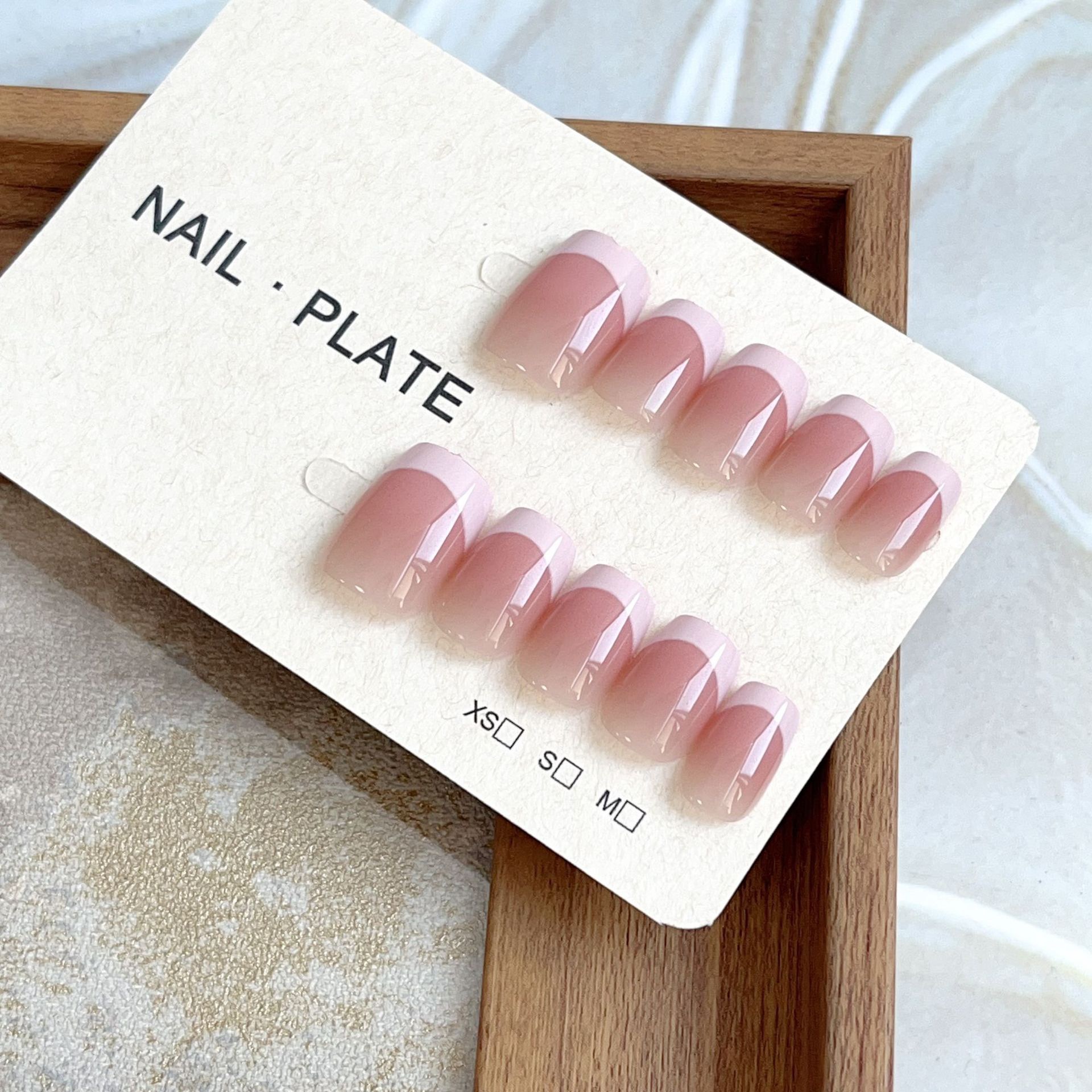 Nude Pink French Tips Short Nails