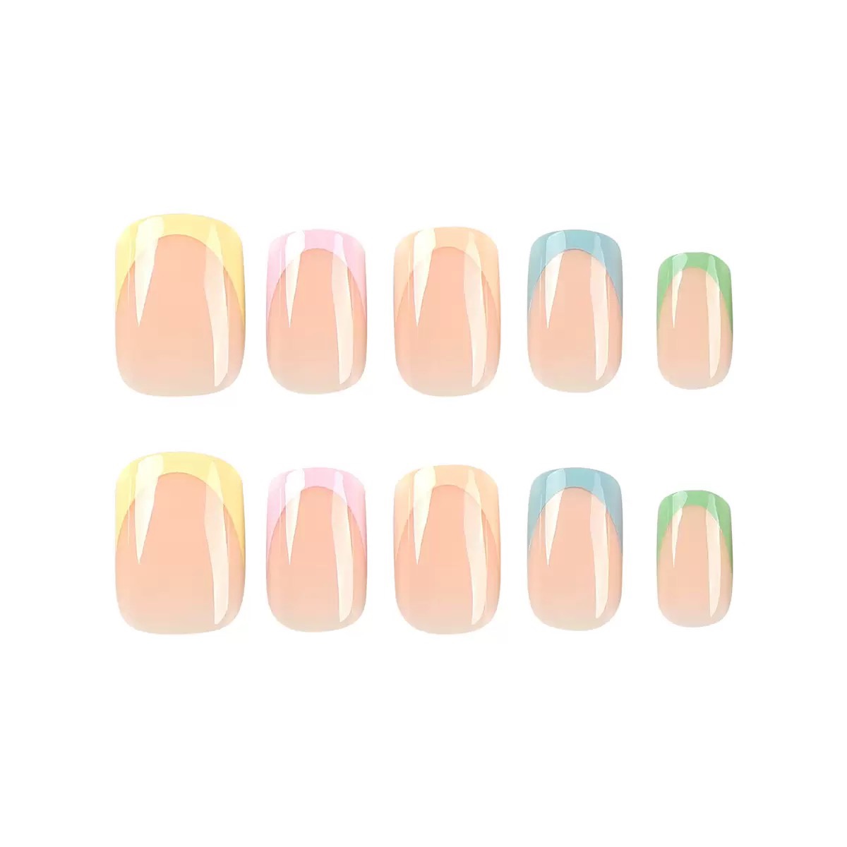 S82 Summer colored square short nails