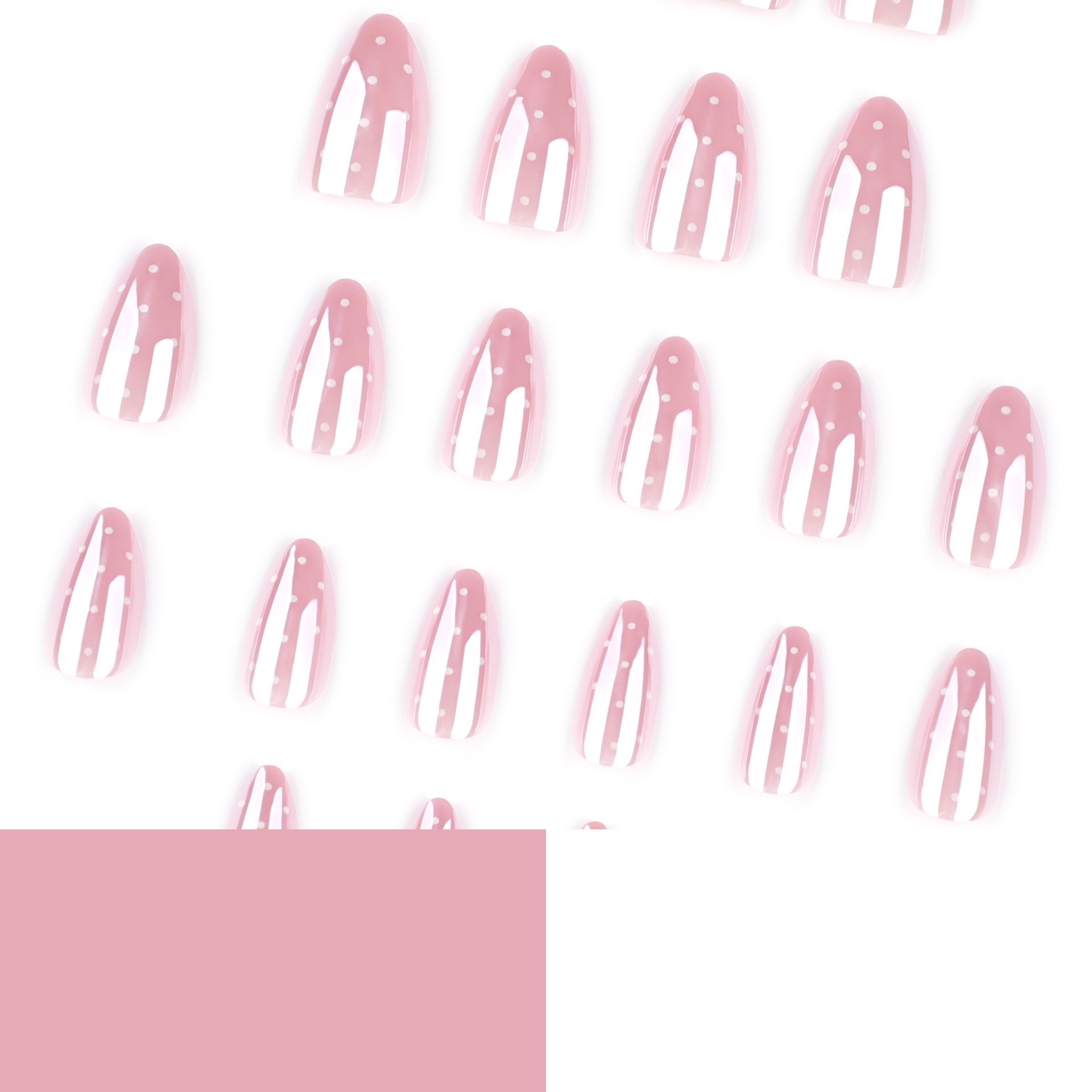 Aurora Pink Polka Dots Short Nails