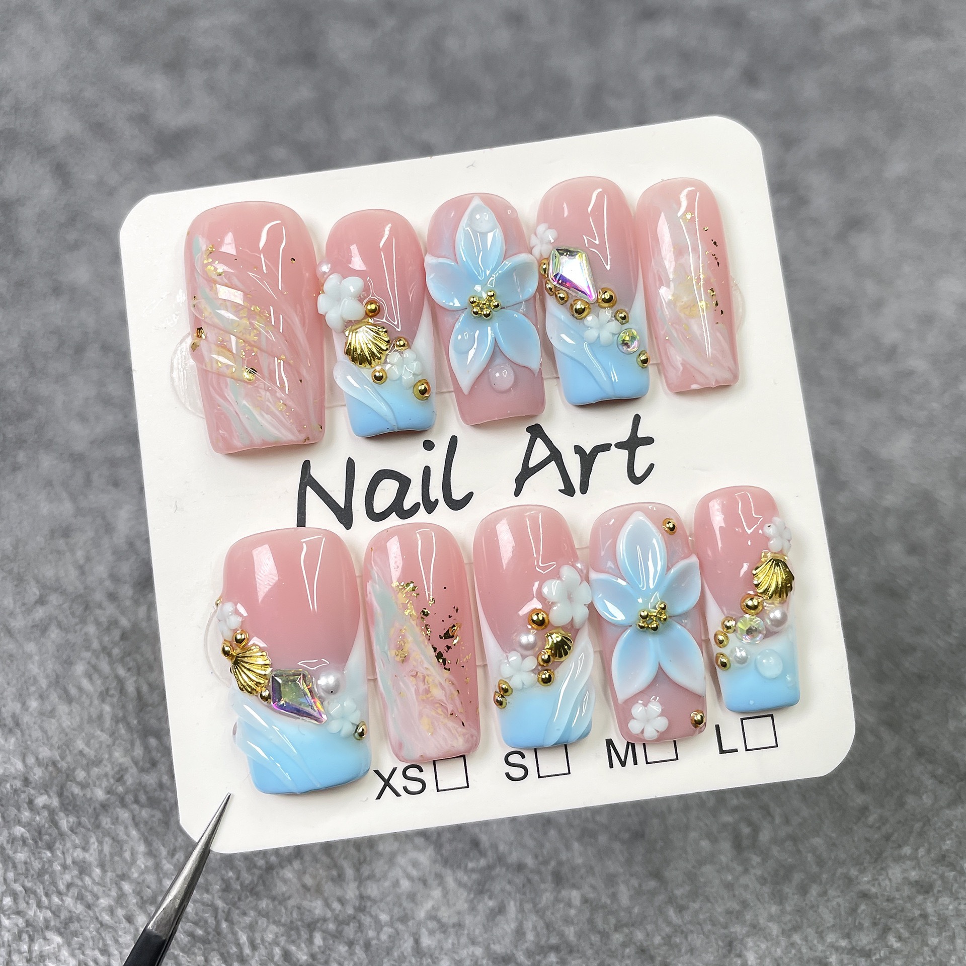 Summer Flowers Handmade Nails