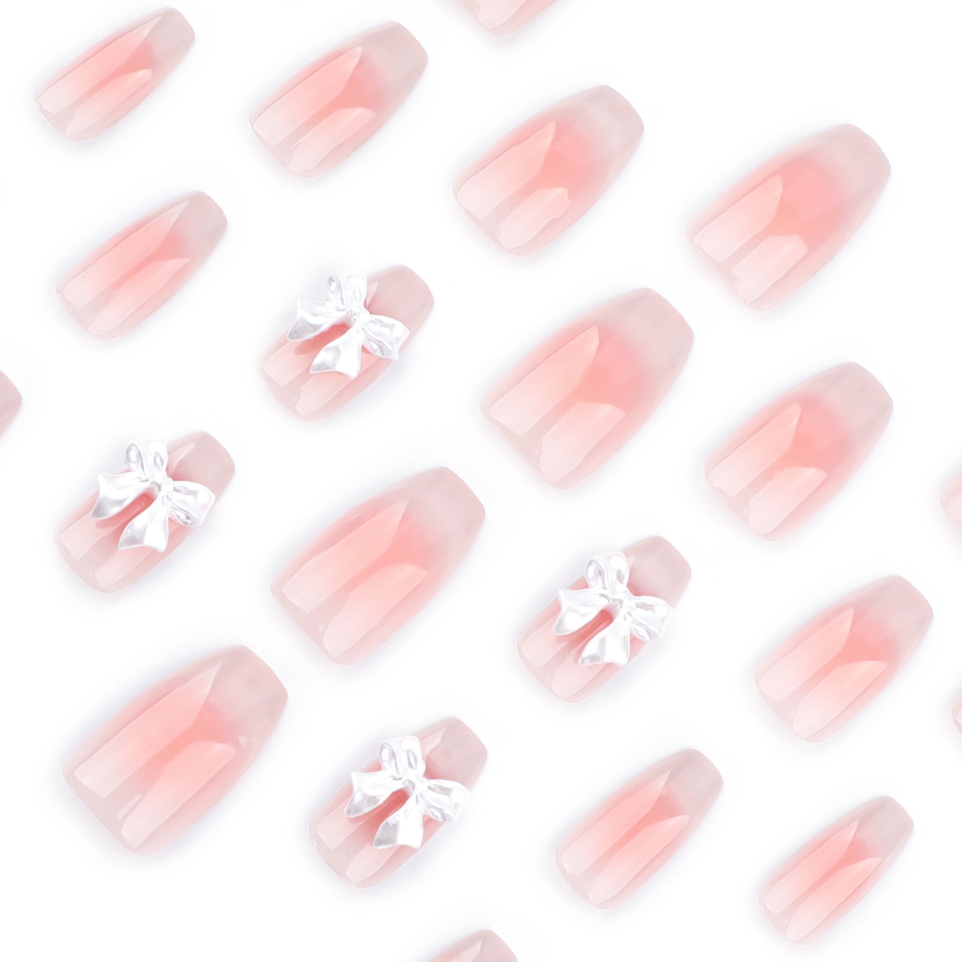 Blushes Bow Medium Nails