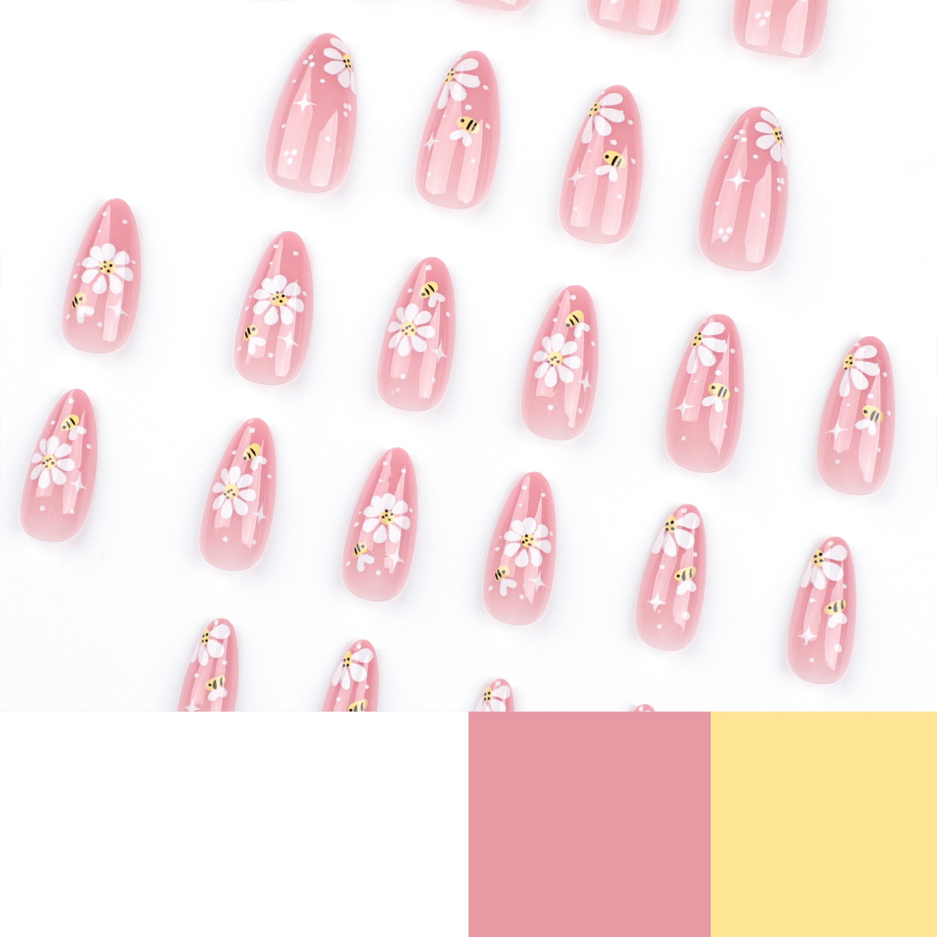 Bee Flower Medium Nails