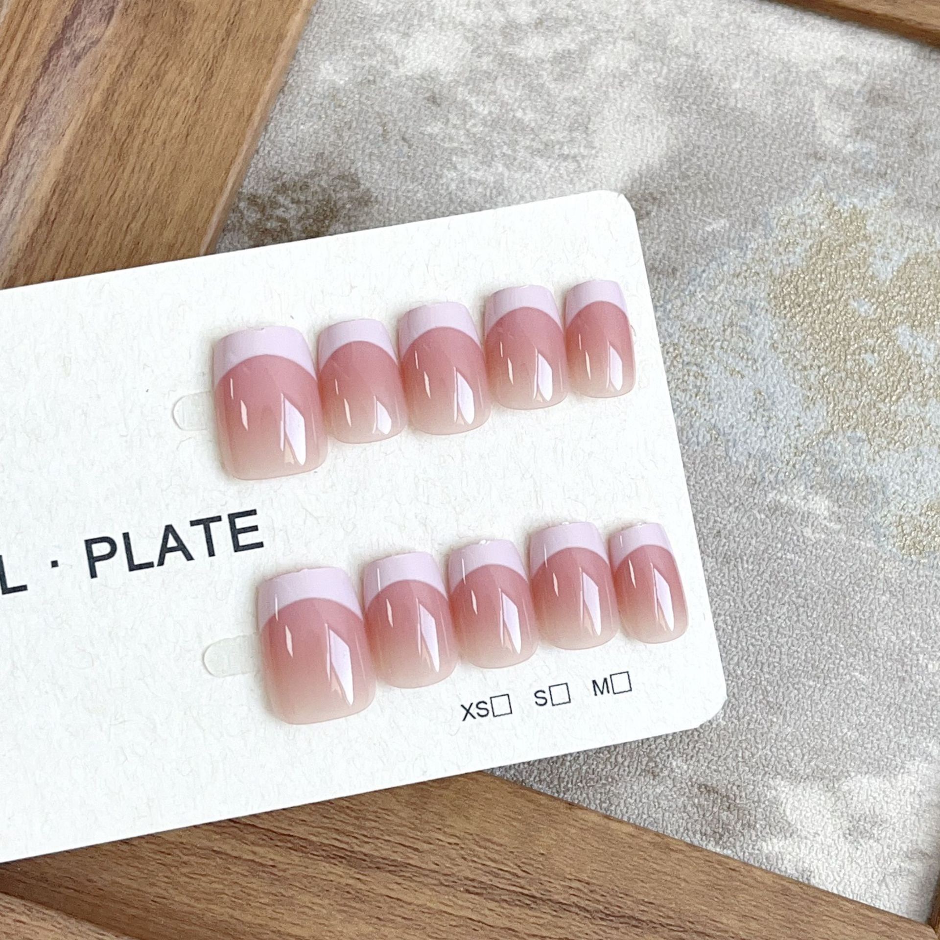 Nude Pink French Tips Short Nails