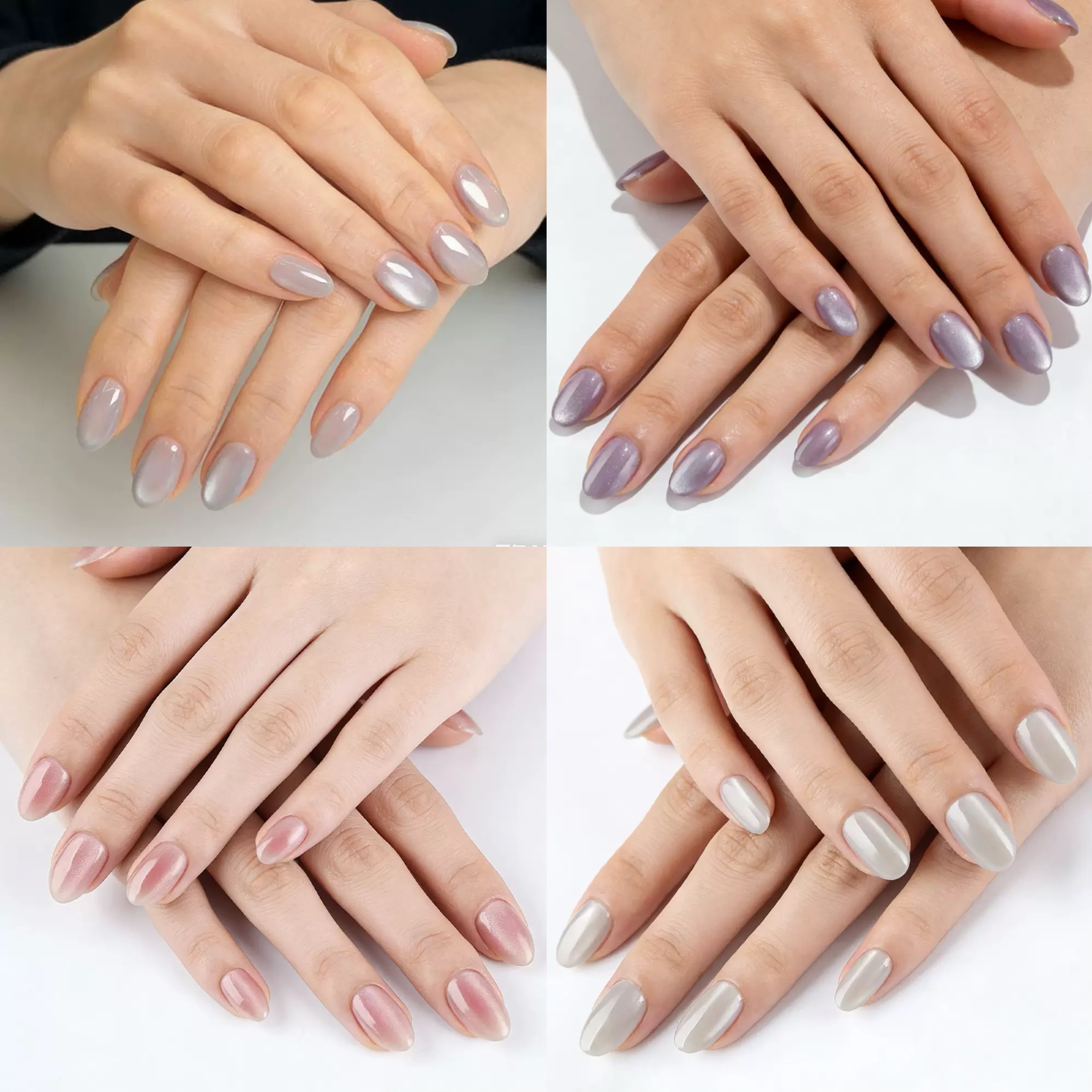 Almond Cat Eyes Short Nails