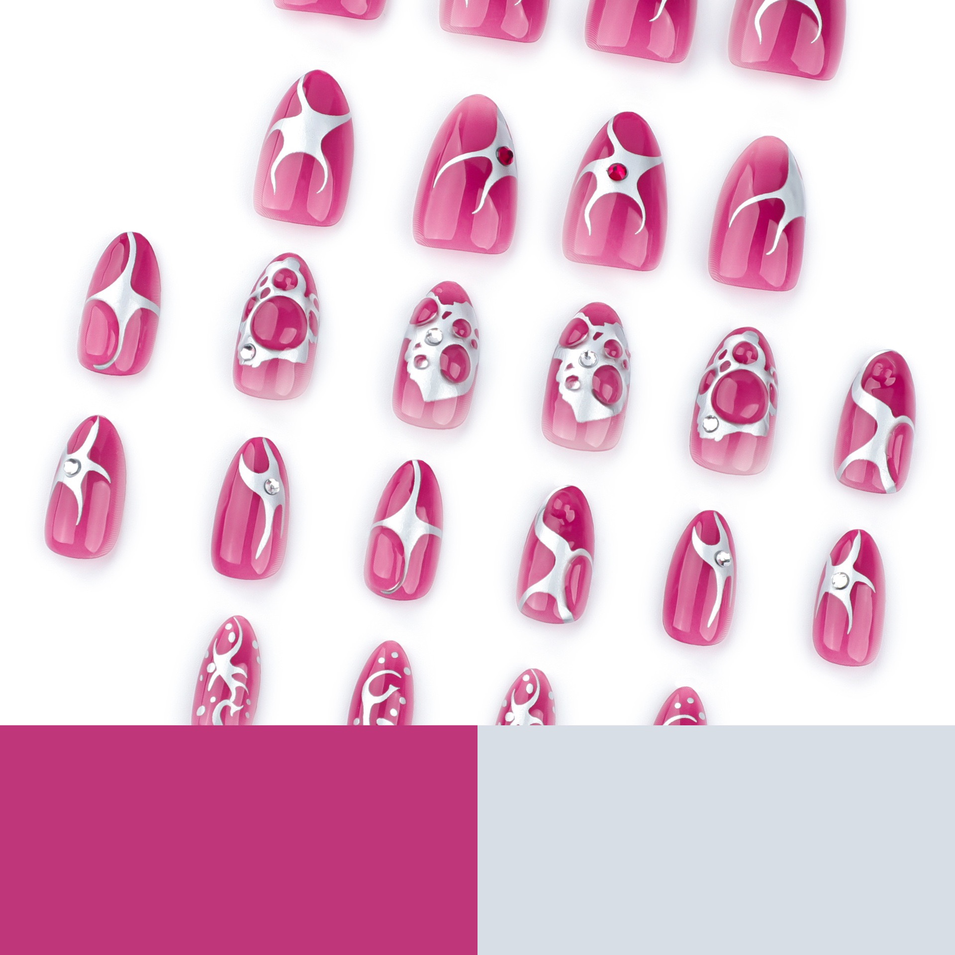 Sliver Flame Medium Nails