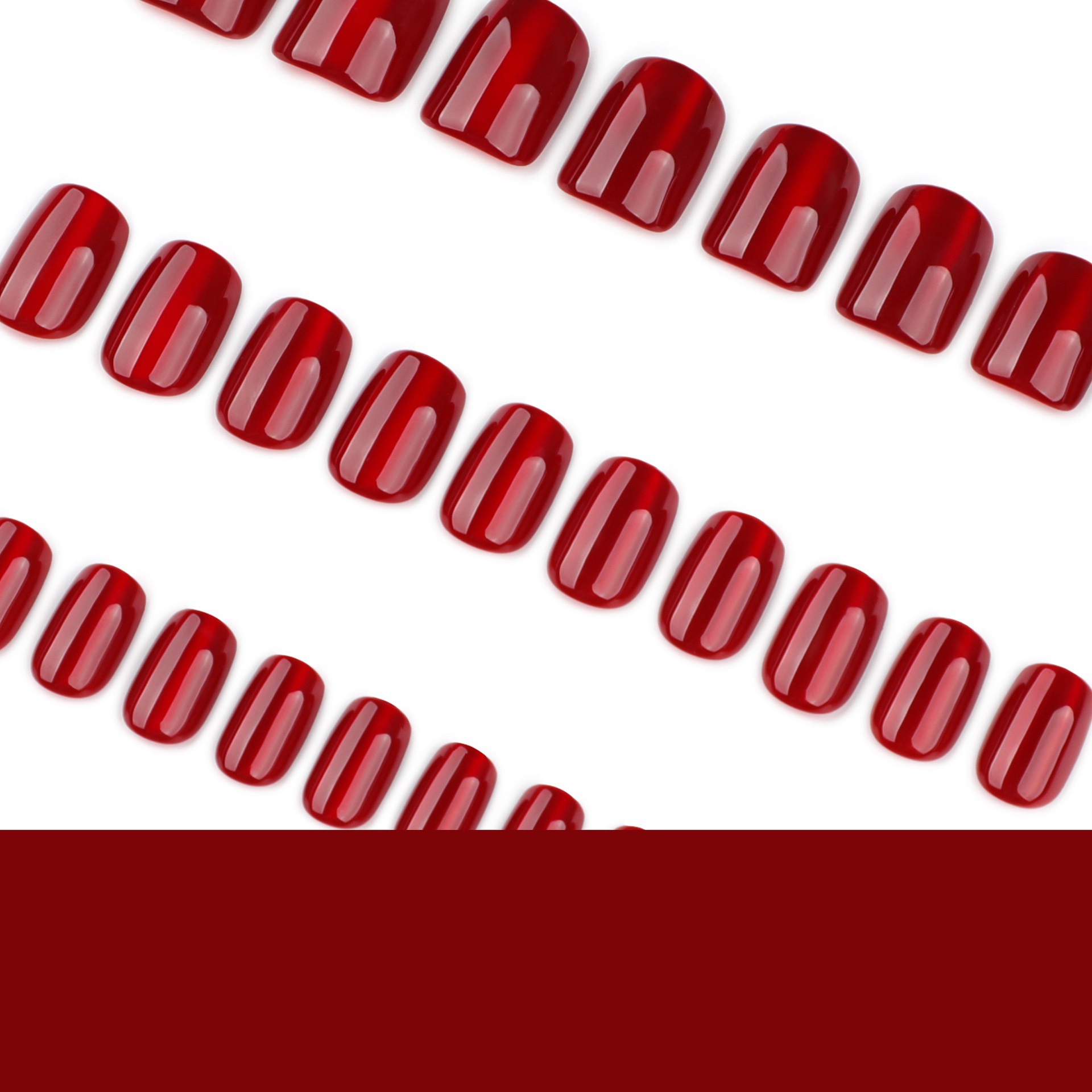 Red Cat Eyes Short Nails