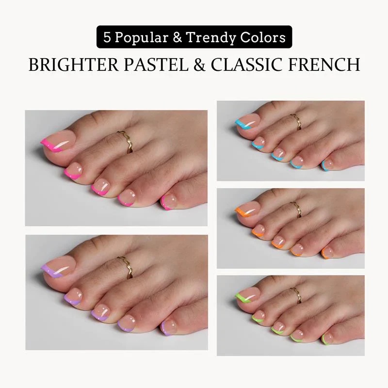 Rainbow Toe Nails 150 pcs