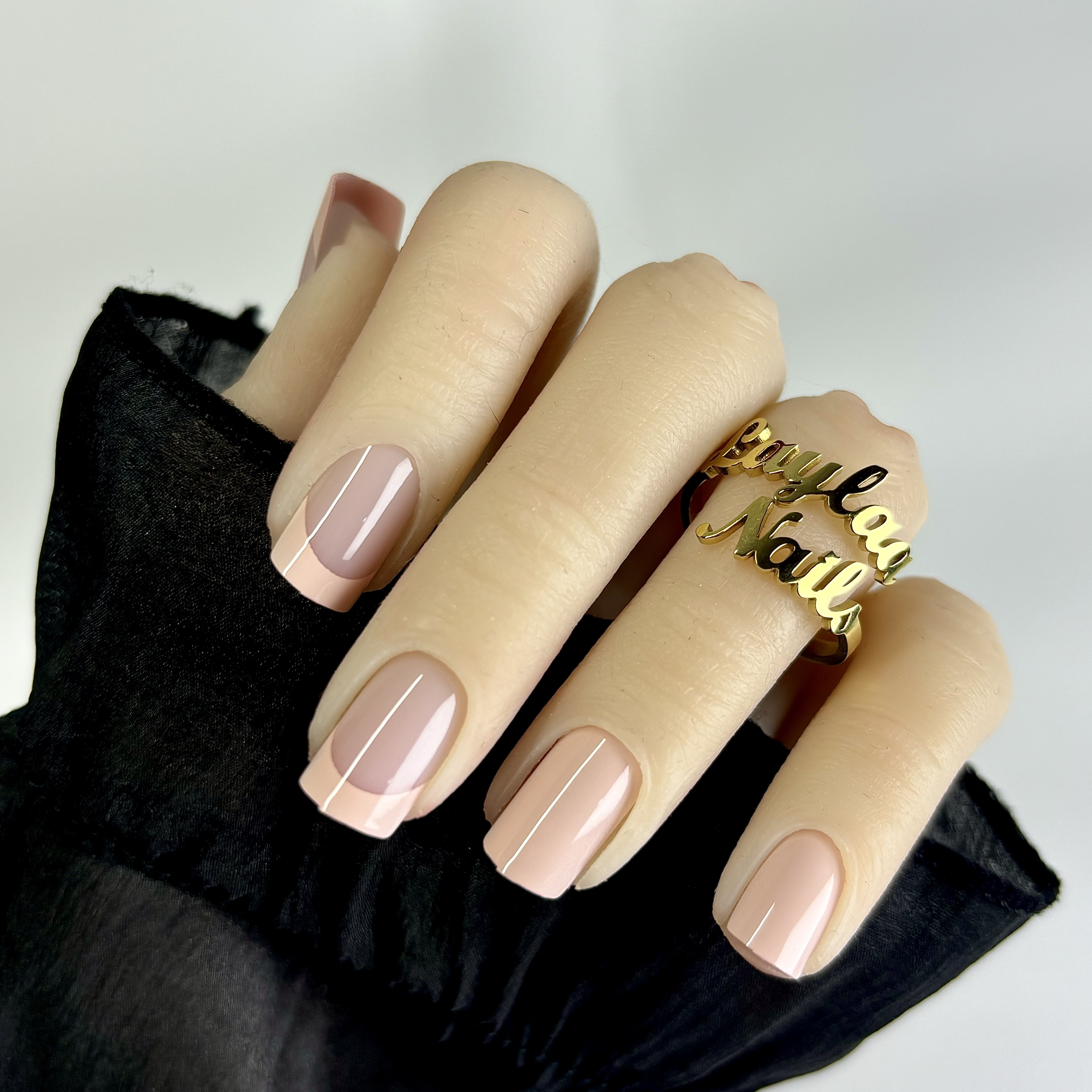 Pink French Tip Short Nails