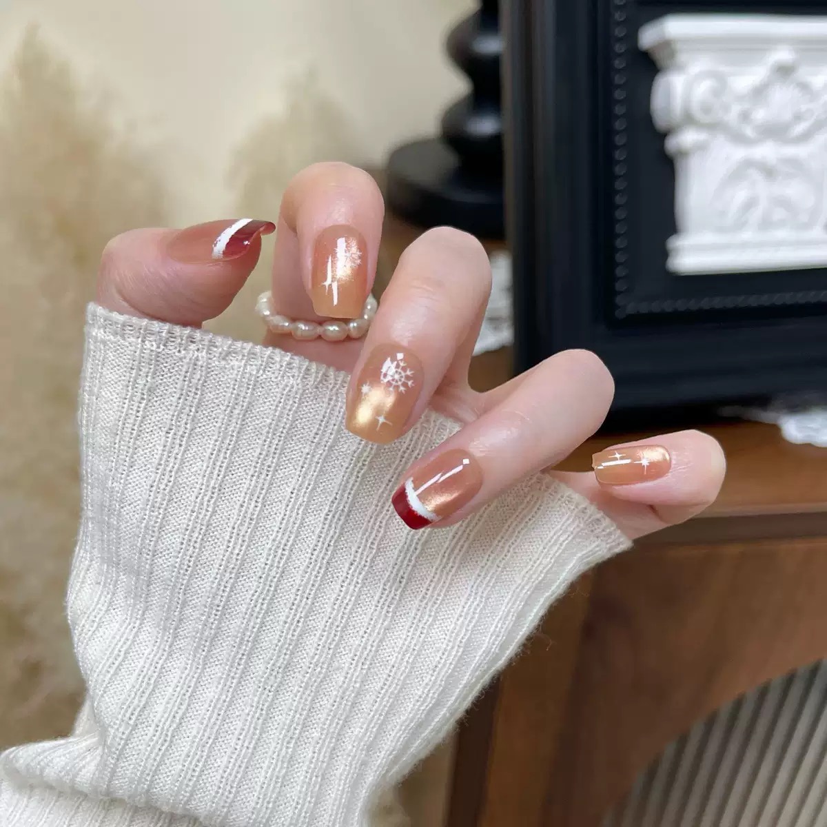 Christmas Hat Short Nails 30Pcs