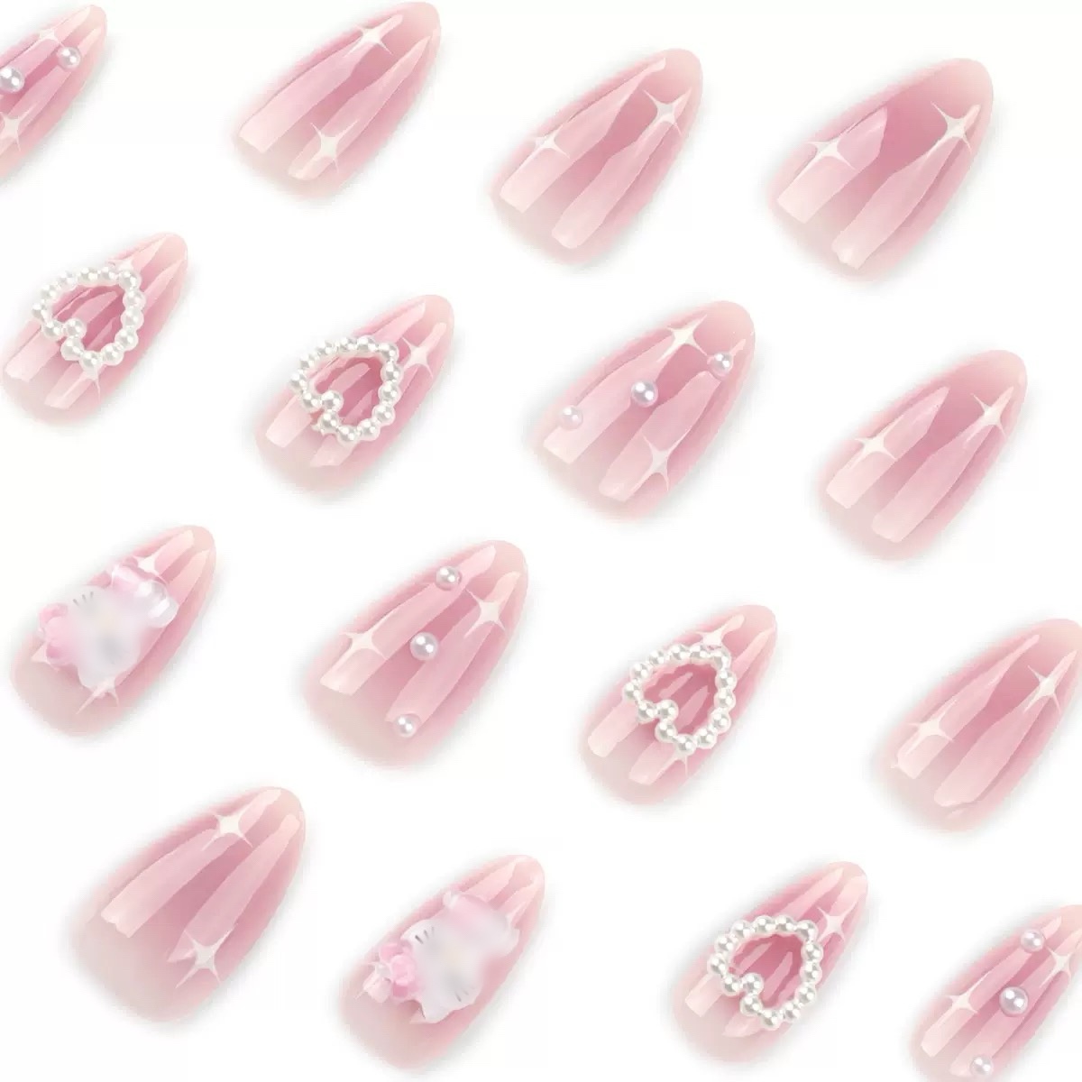 Pink Cute Cat Medium Nails