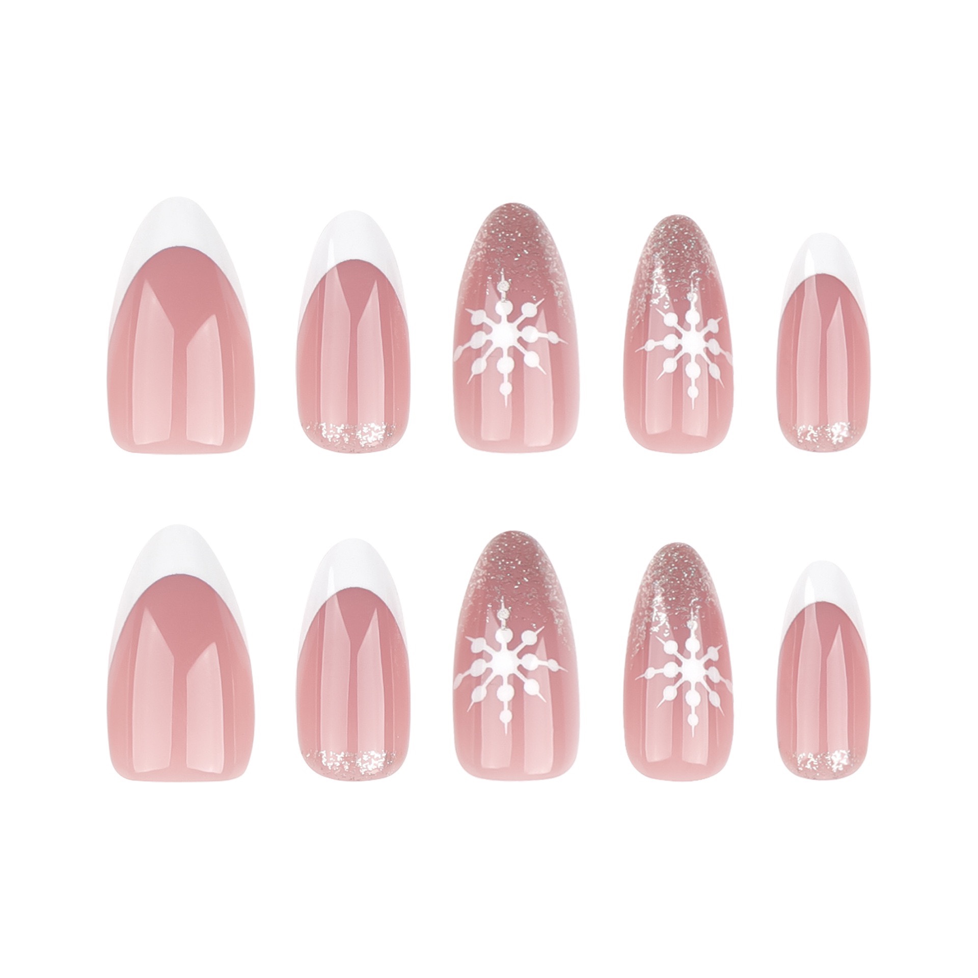 Christmas Snowflake Medium Nails