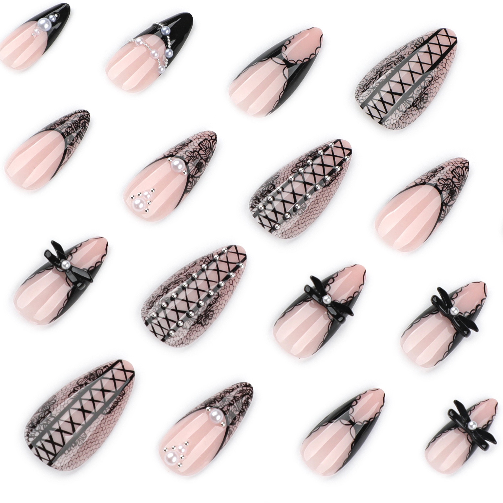 Y2K Lace Medium Nails