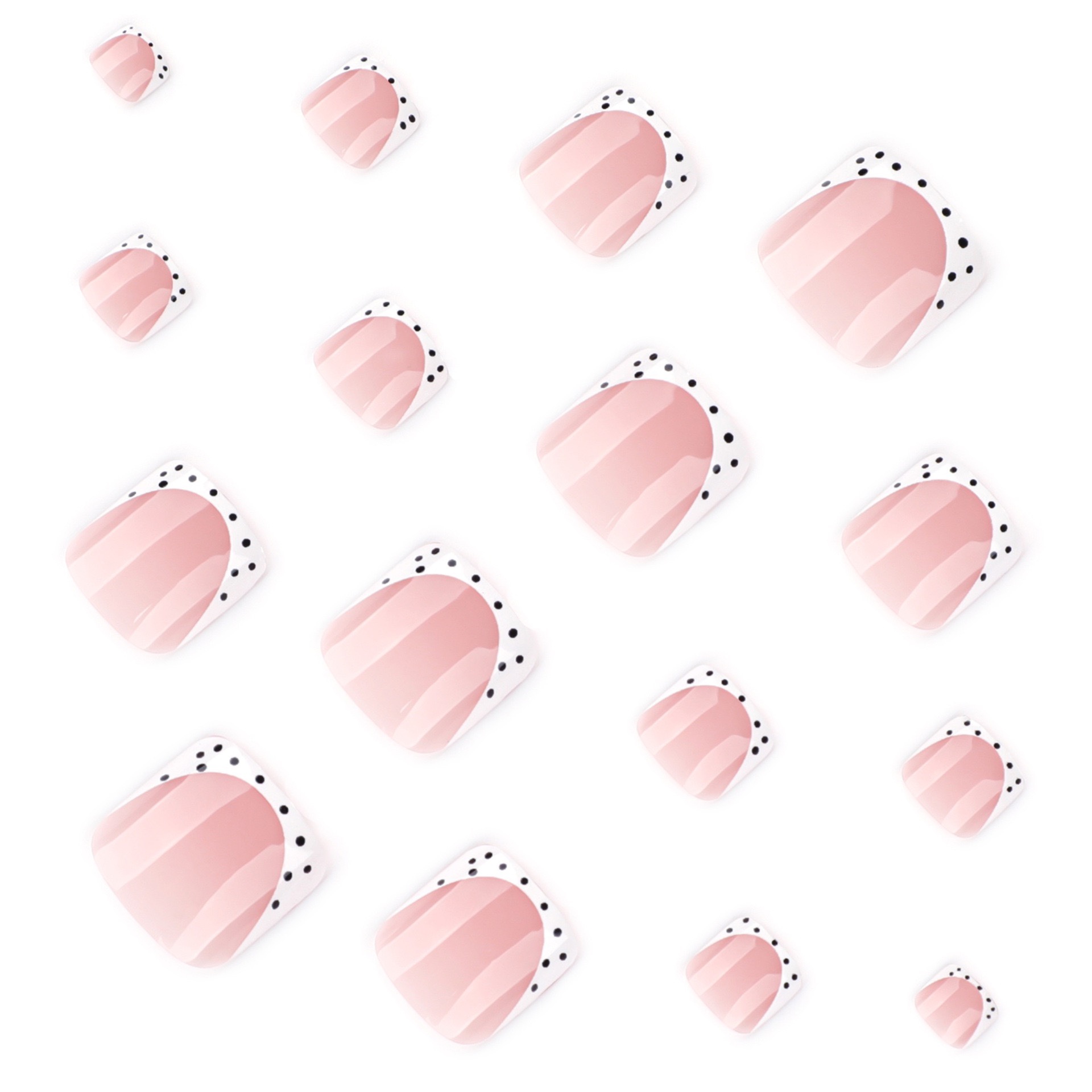 Polka dots French Tips Toe Nails