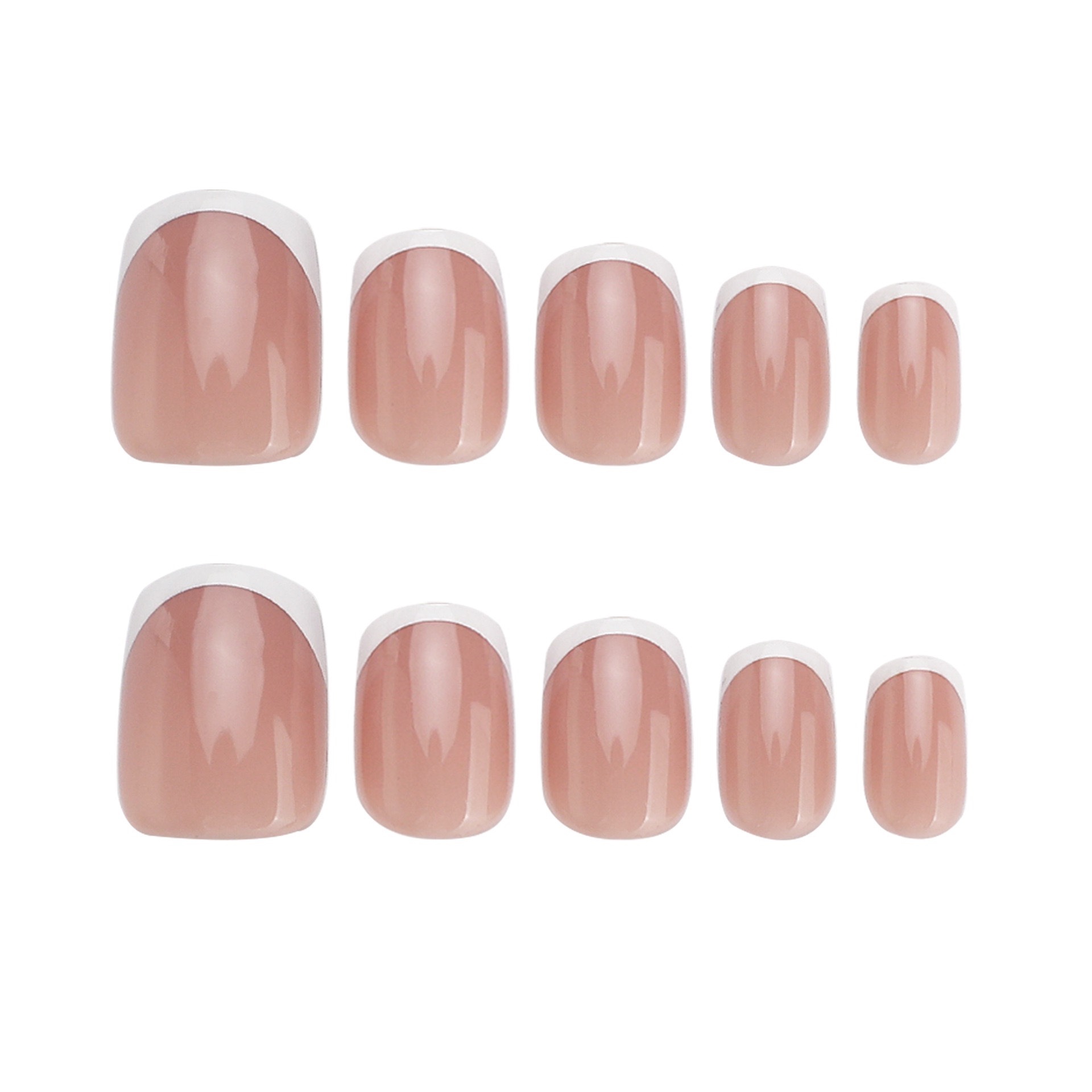 Nude Classic French Short Nails