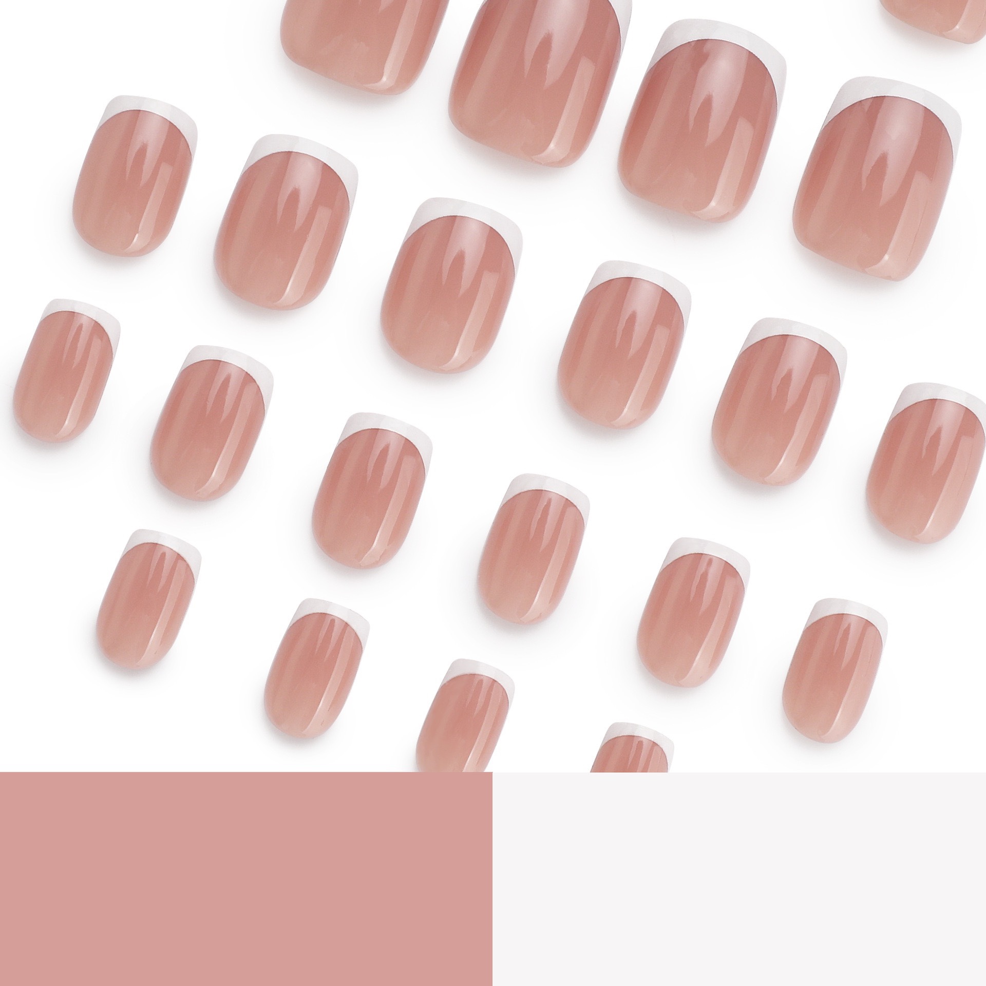 Nude Classic French Short Nails