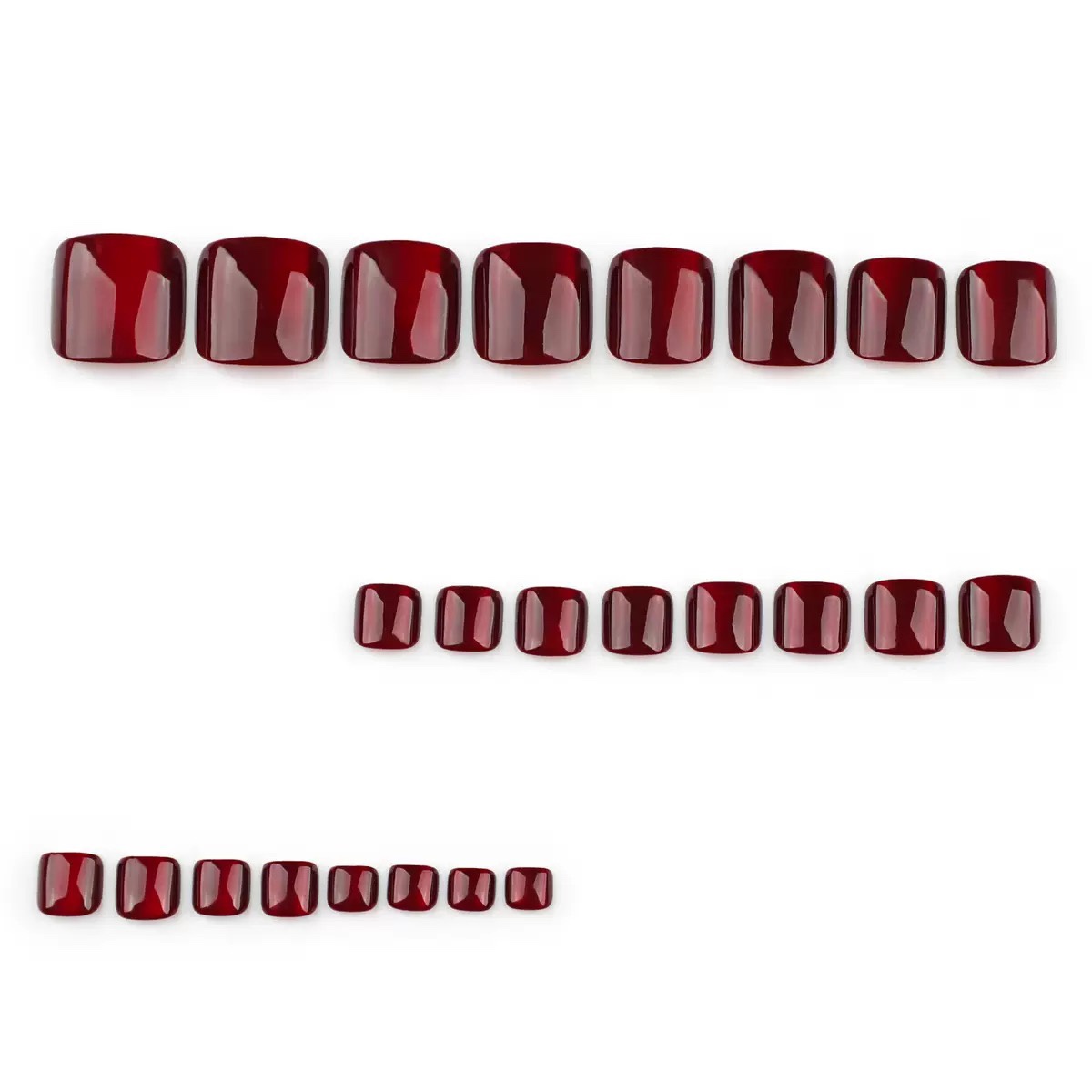 Wine Cat Eyes Toe Nails