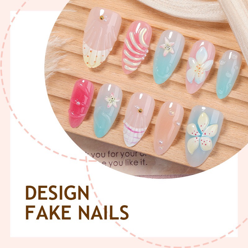 Plumeria Pearl Medium Nails