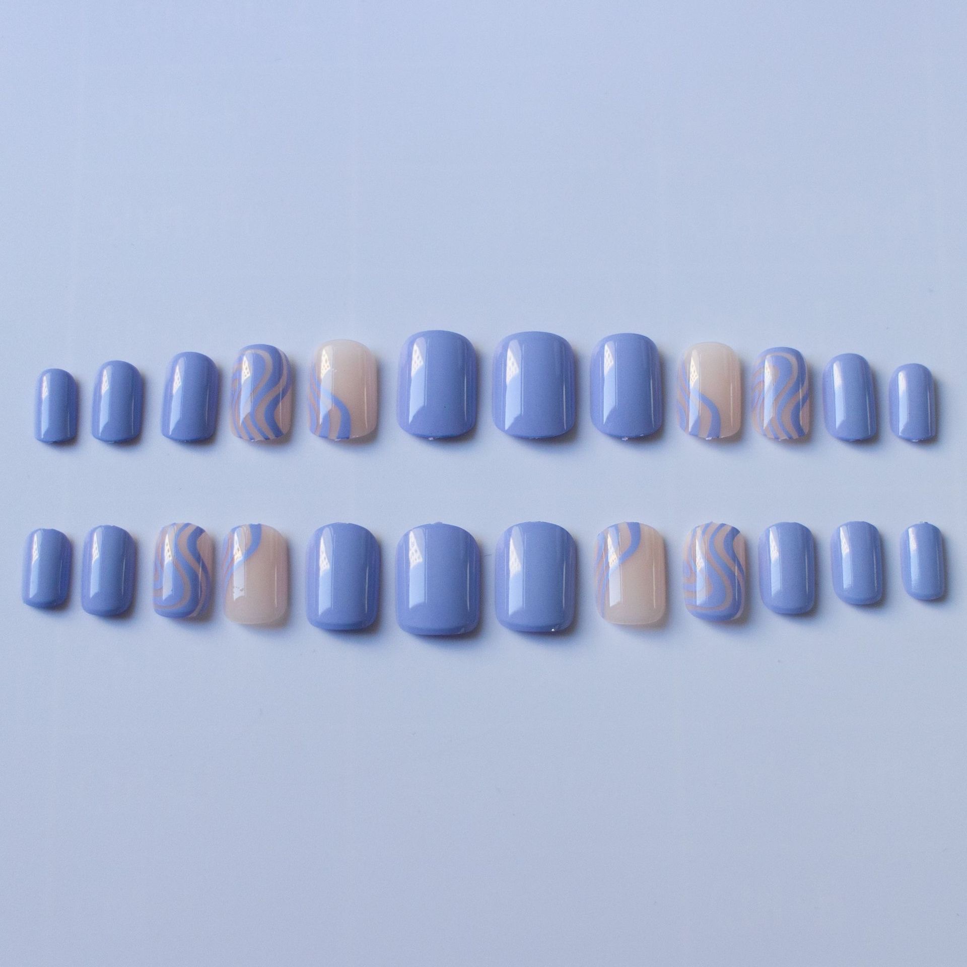 Blue Line short nails