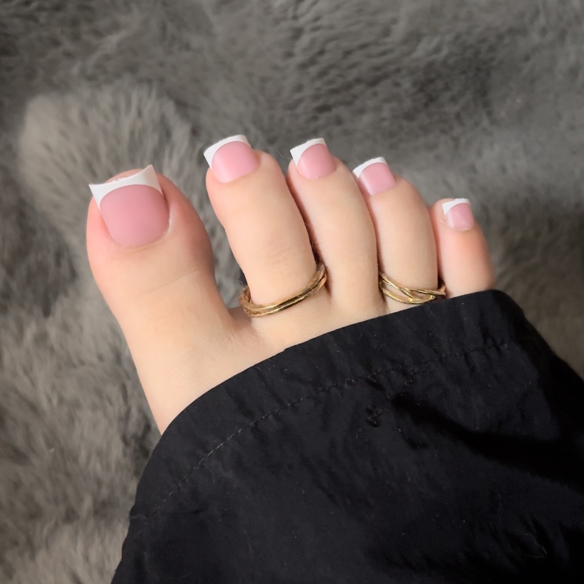 Classic White French Toe Nails