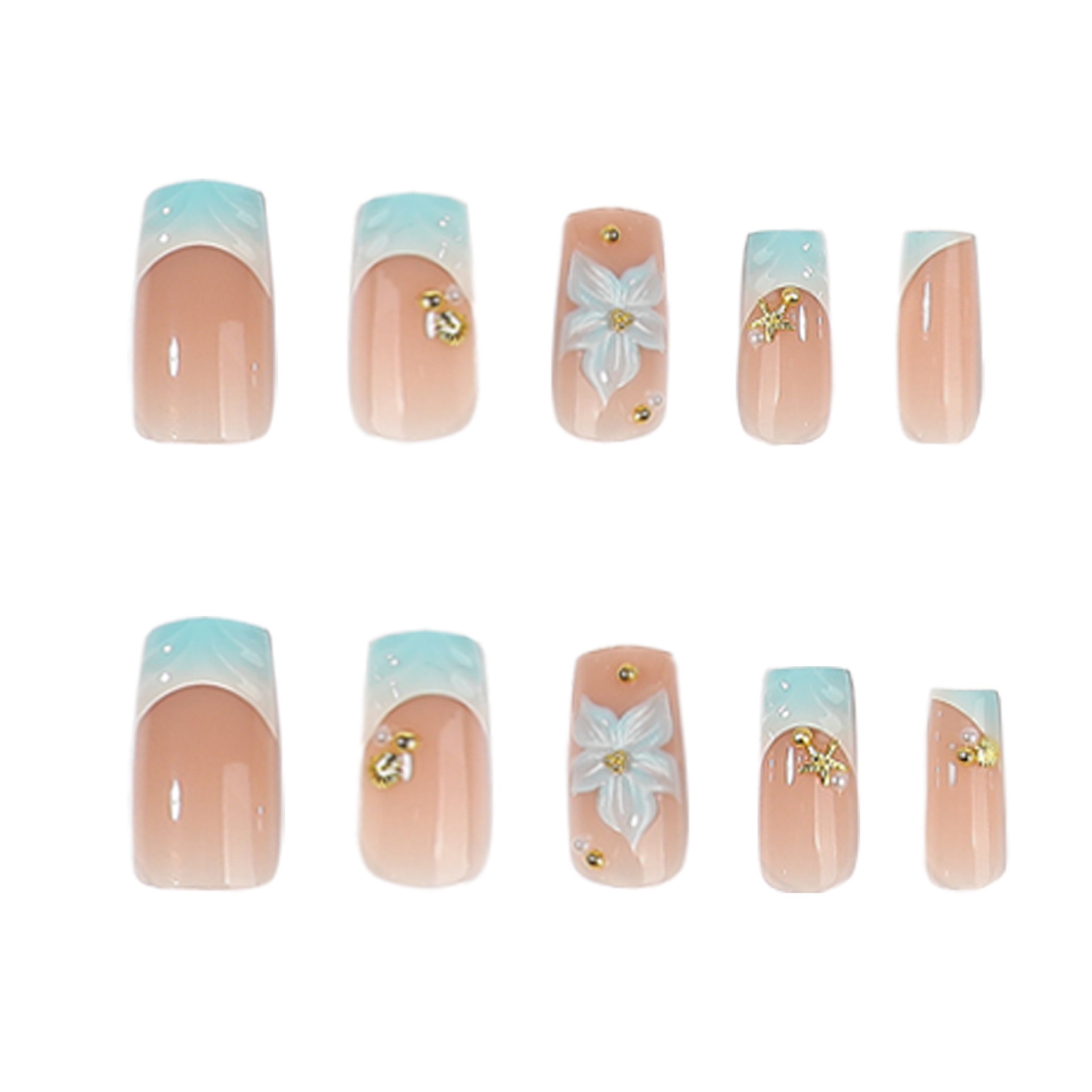 Summer Teal Medium Nails