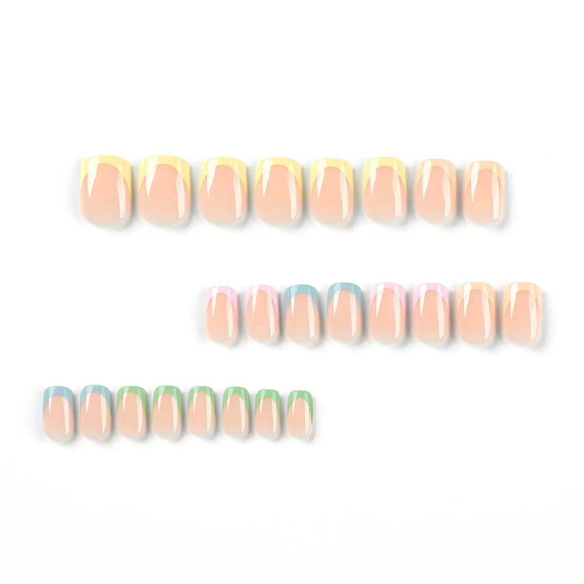 S82 Summer colored square short nails