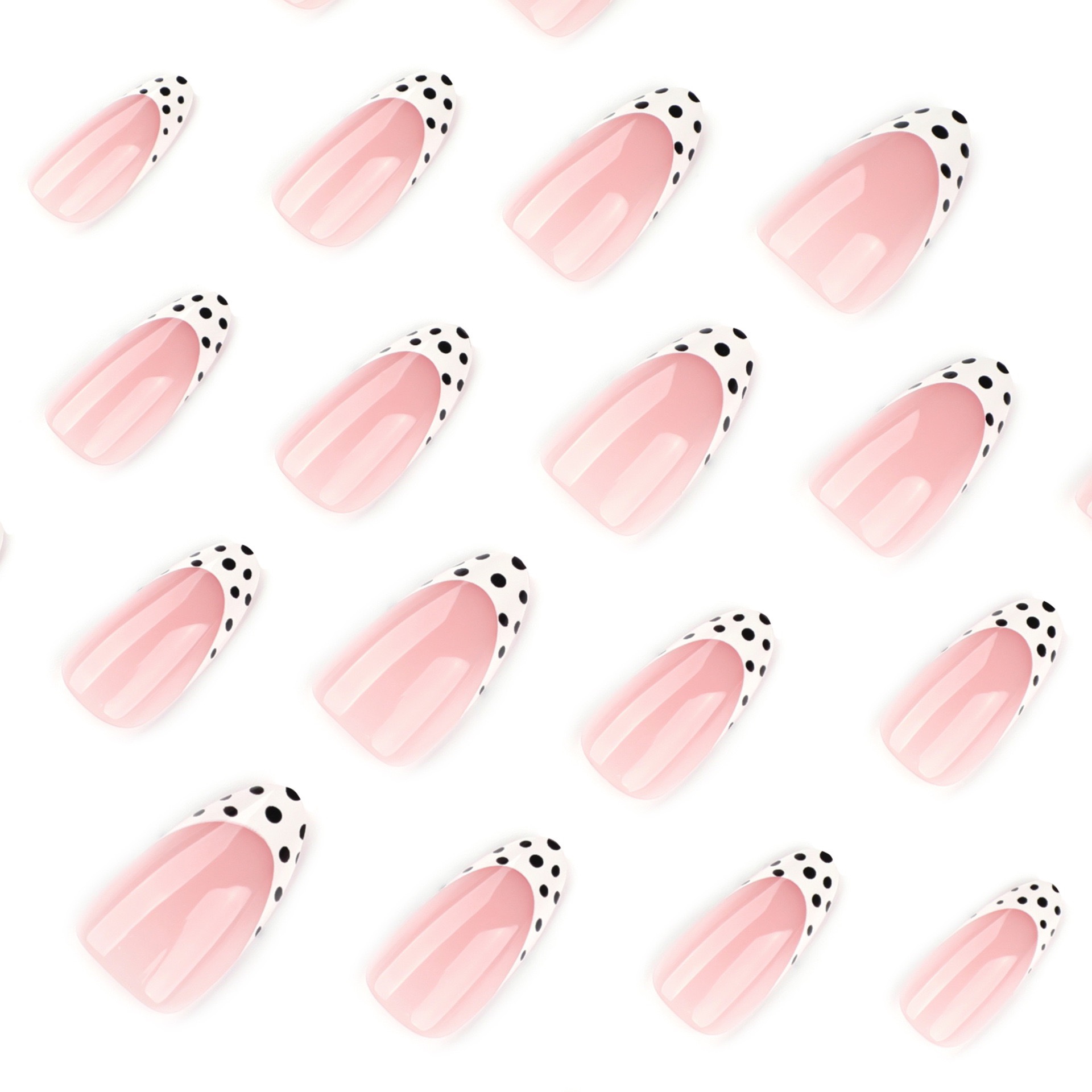 Dots French Tips Medium Nails