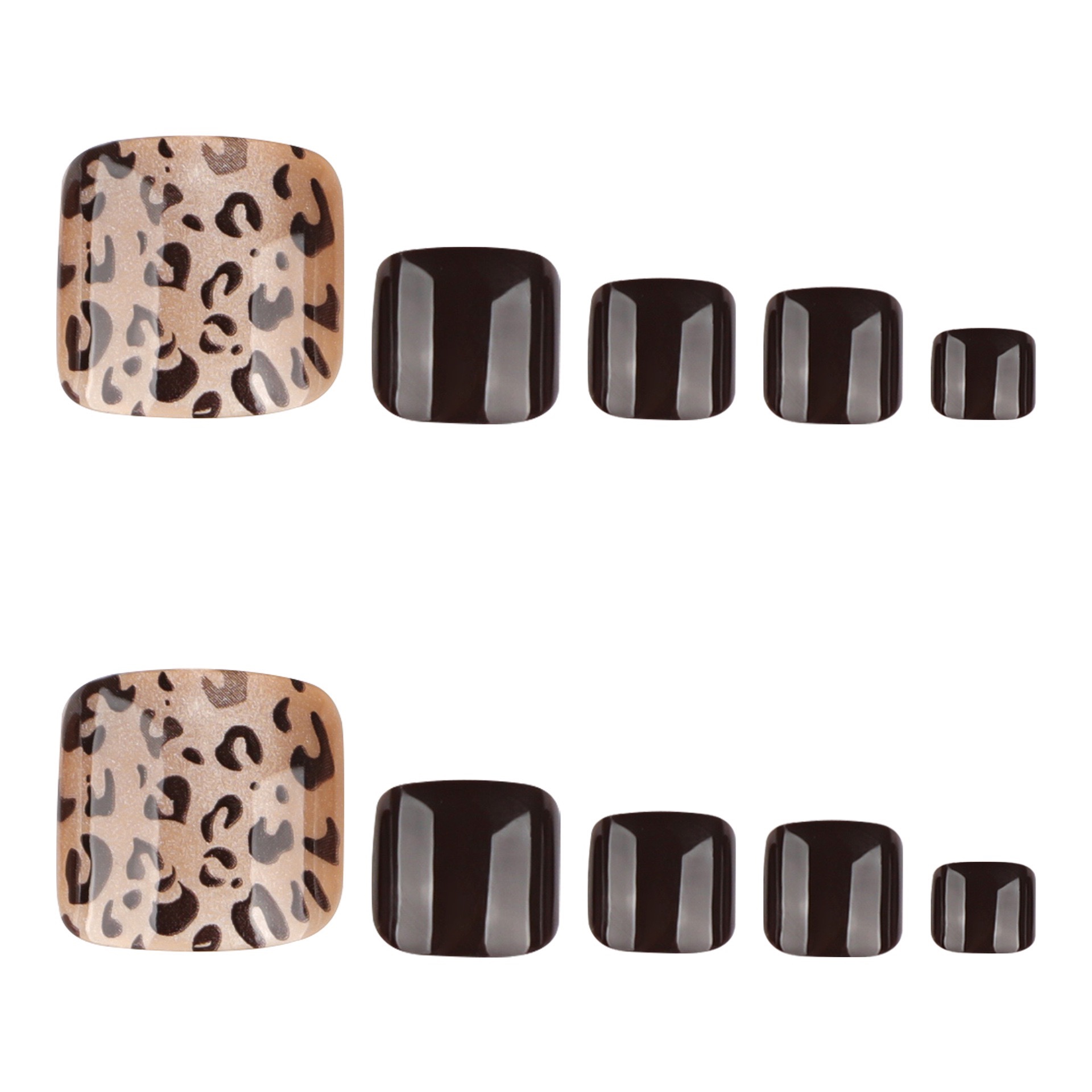 Leopard print Cat Eyes Toe Nails