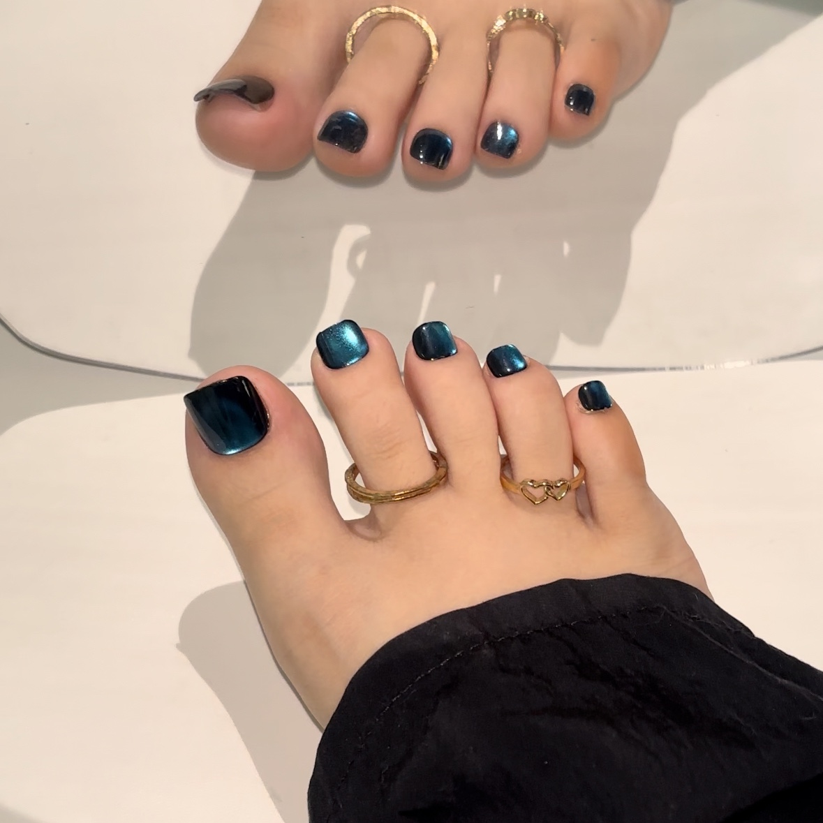 [Copy]Ombré Nude Aurora Toe Nails 42pcs