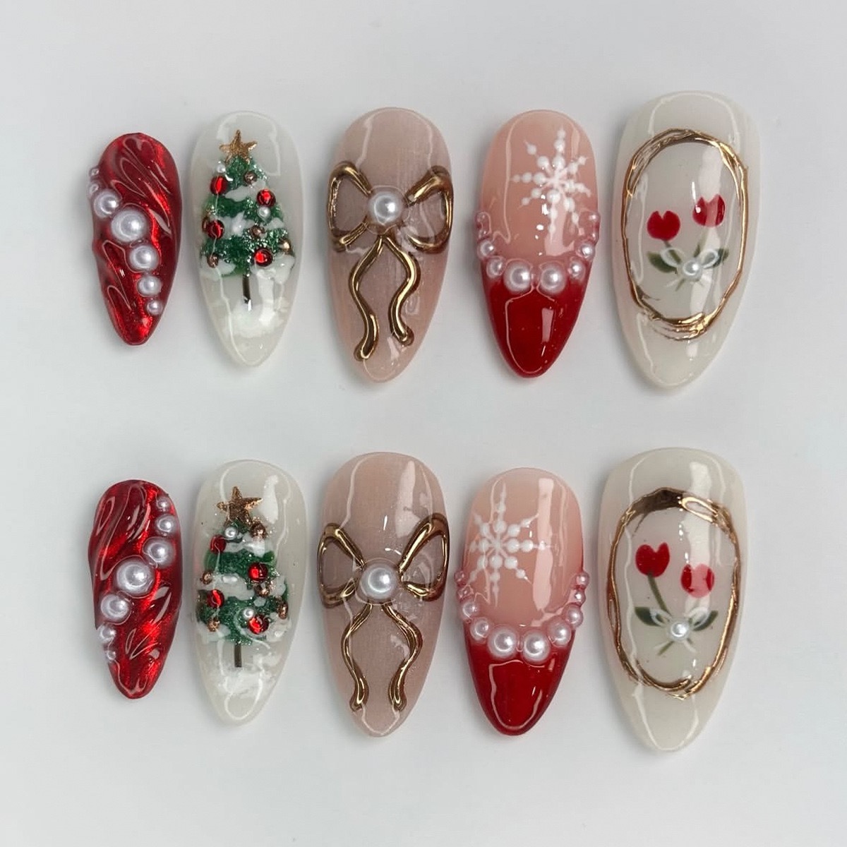 3D Christmas Medium Nails