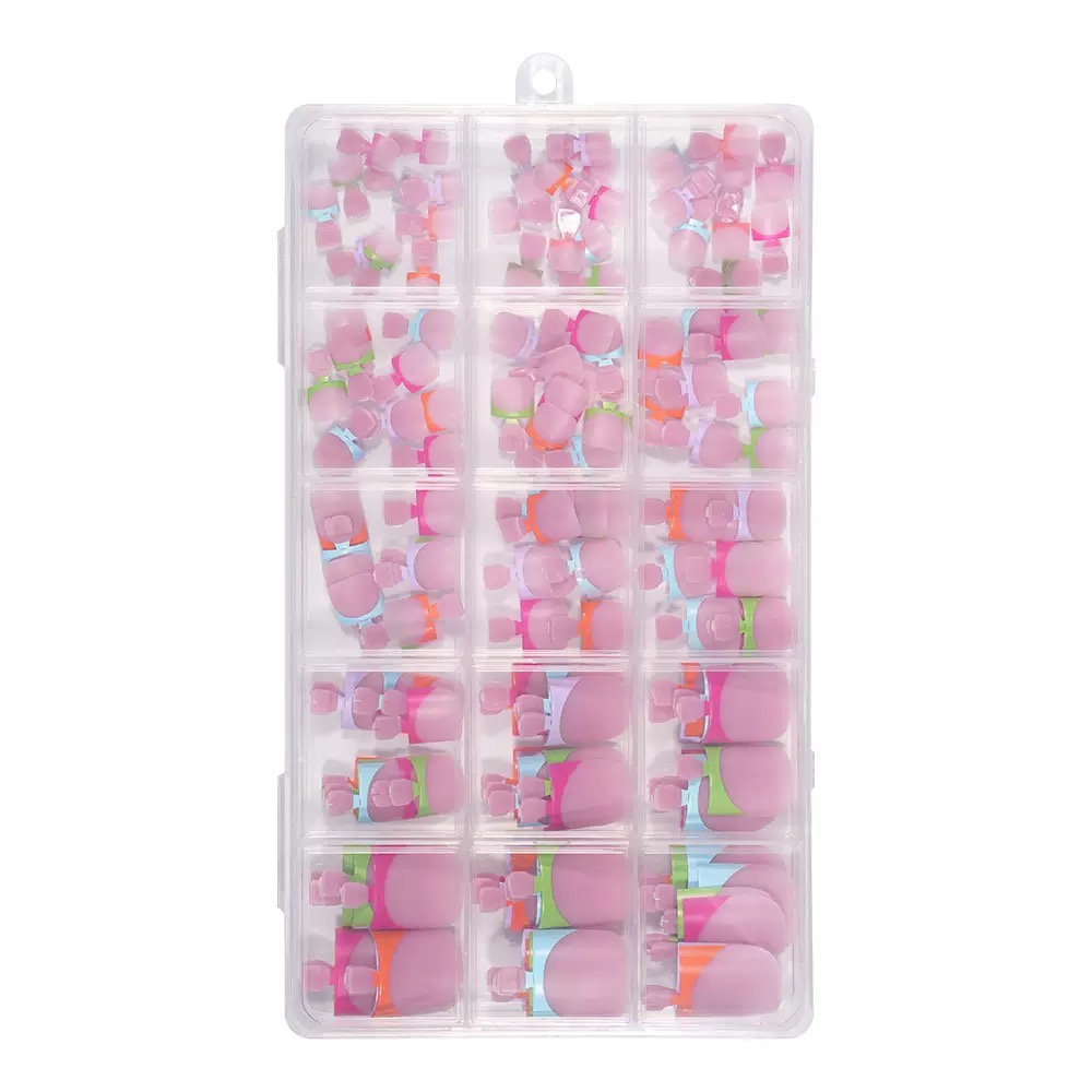 Rainbow Short Square Toe Nails Pro-Tips 150pcs