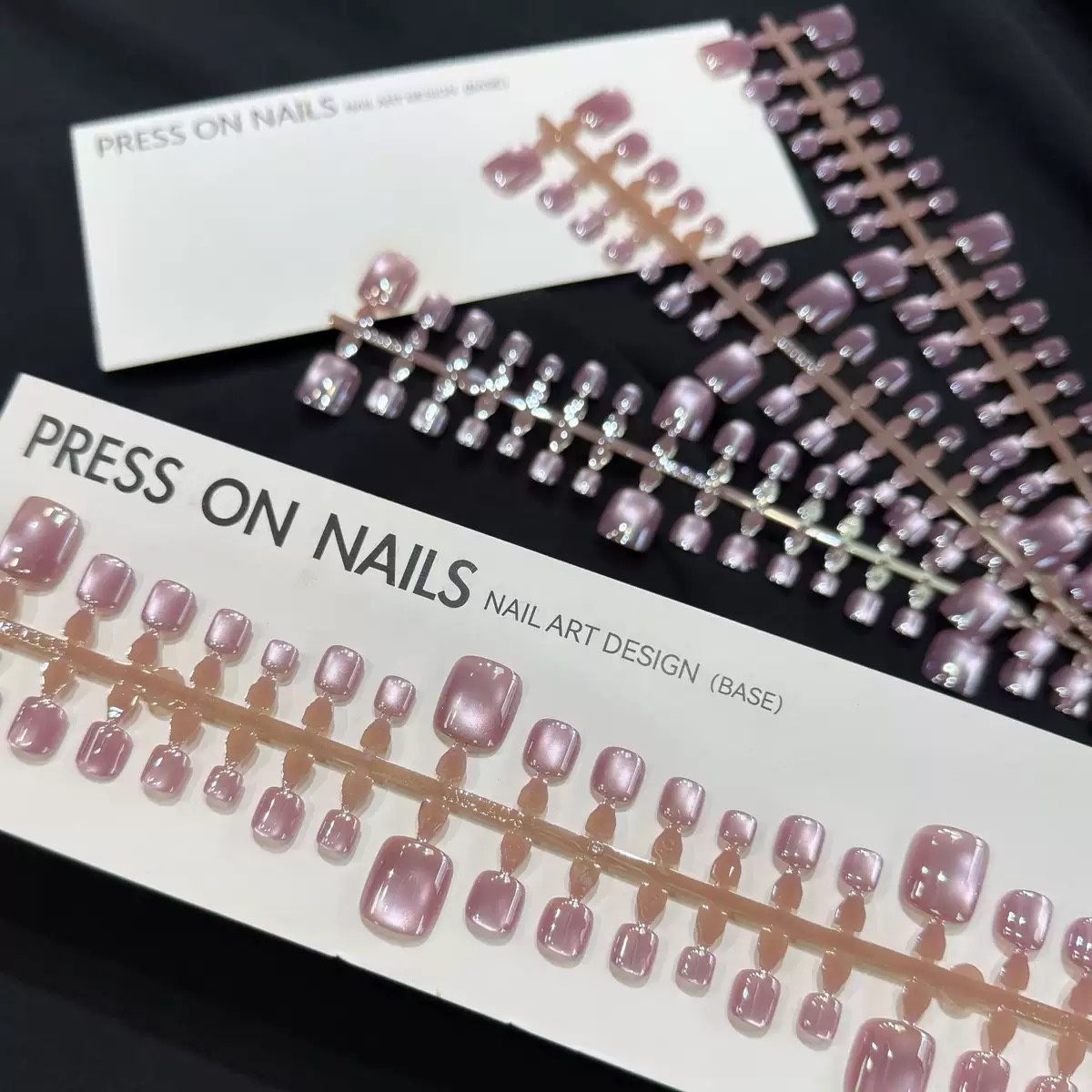 Aurora Purple Cat Eyes Toe Nails 42pcs