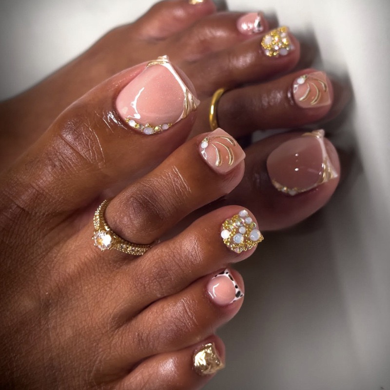 3D Gold Medal Toe Nails