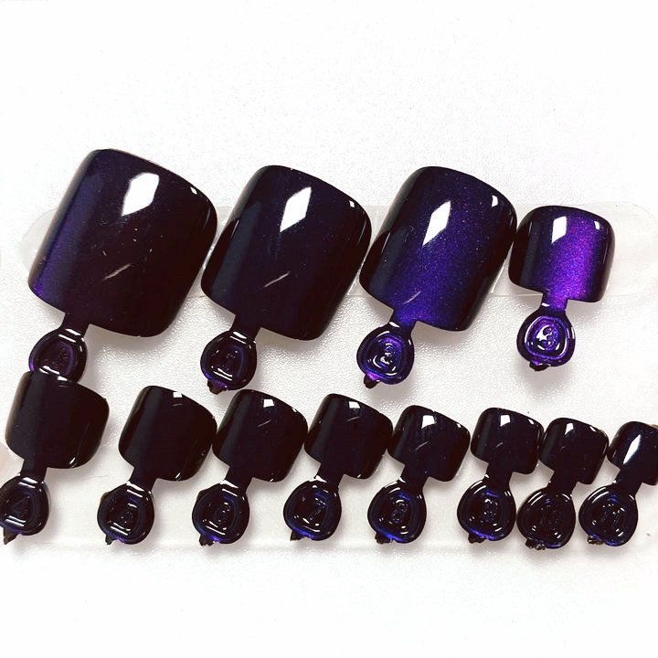 Dark Purple Eyes Press On Toenails