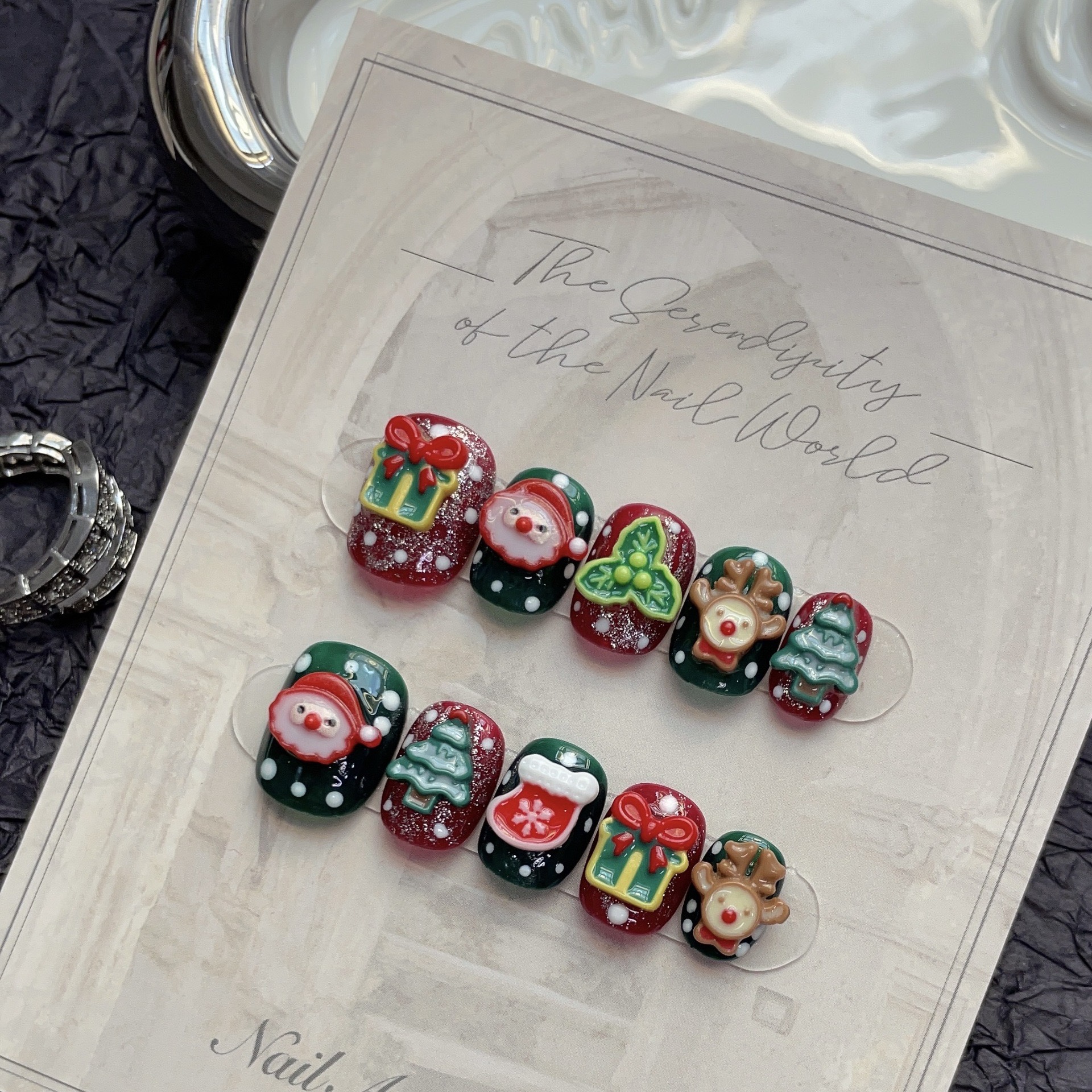 Christmas cute Handmade Nails