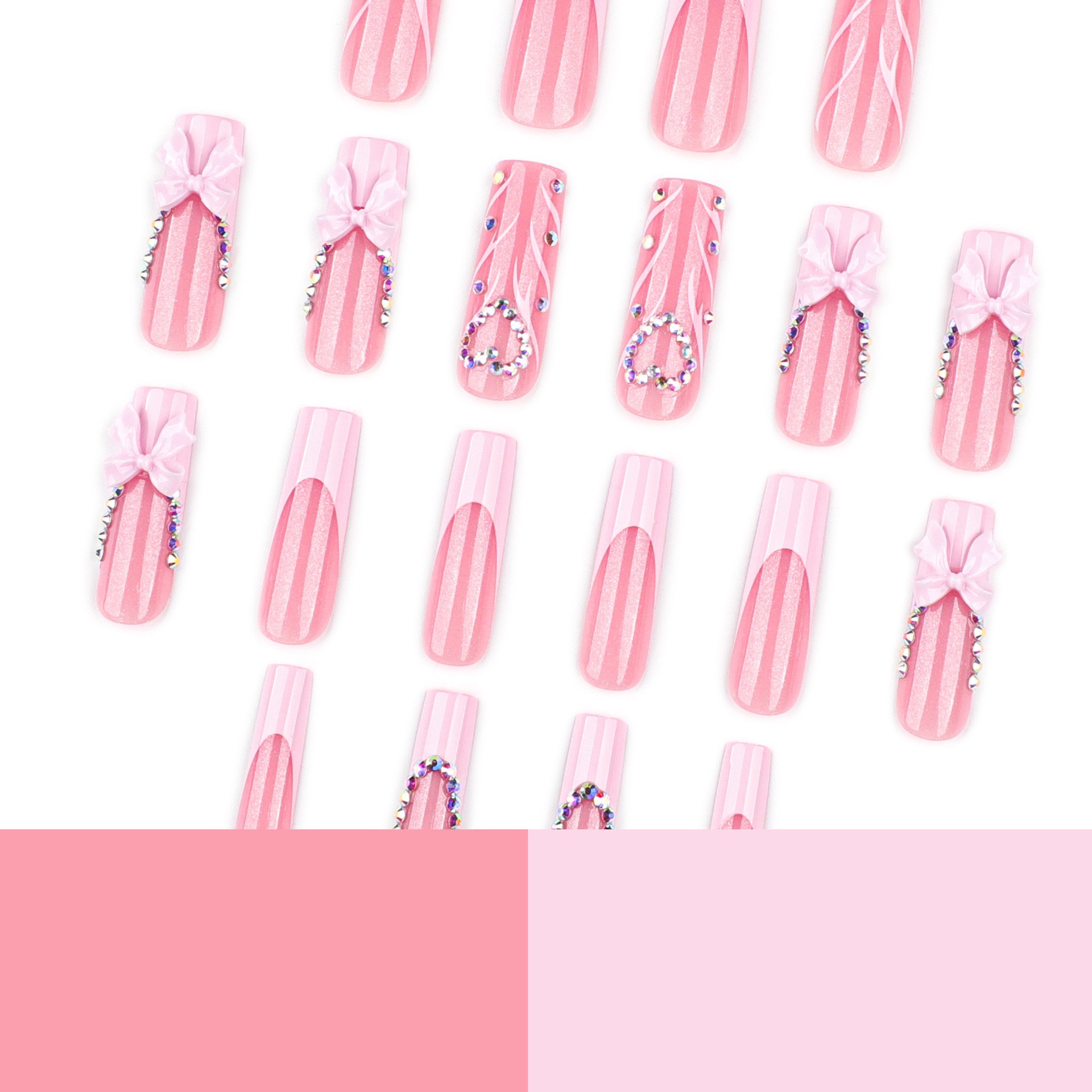 Pink Diamond Long Nails