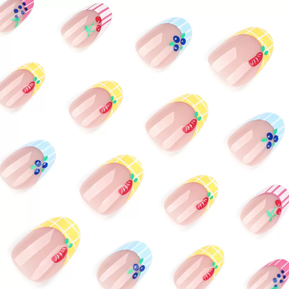 Colorful Orchard Short Nails